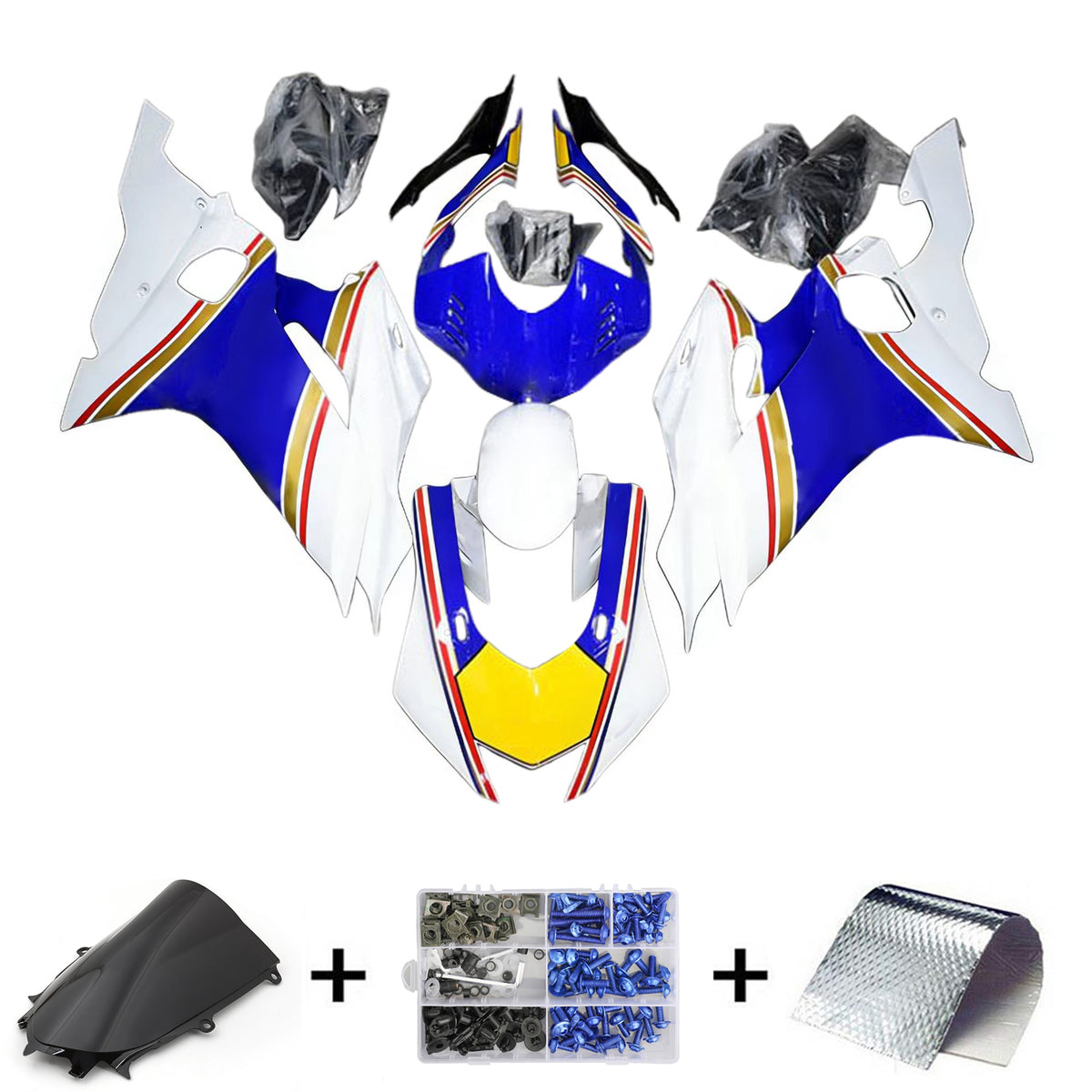 Amotopart 2017-2023 Yamaha YZF-R6 Yellow Red Blue Gray Fairing Kit