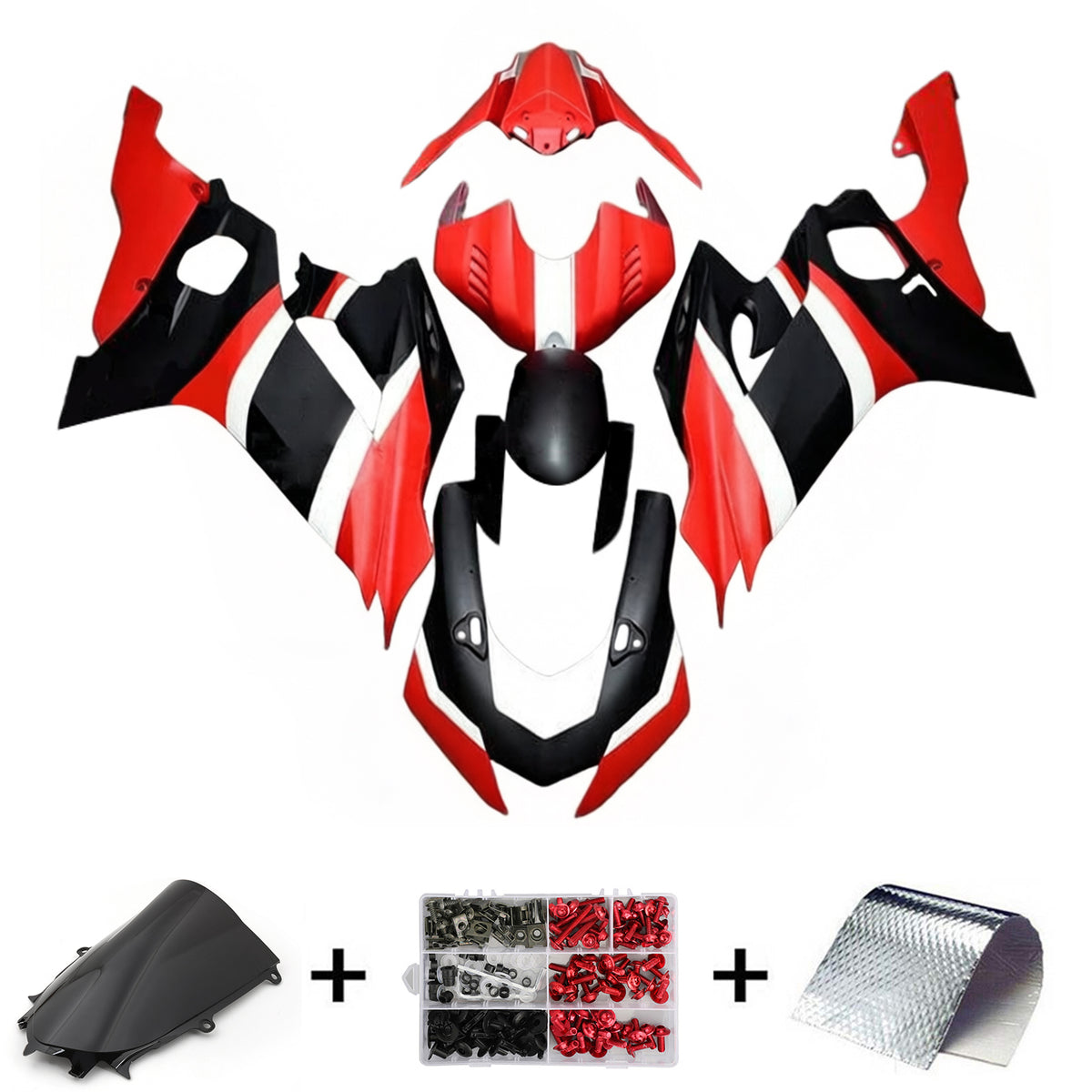 Amotopart 2017-2023 Yamaha YZF-R6 White Black Red Fairing Kit