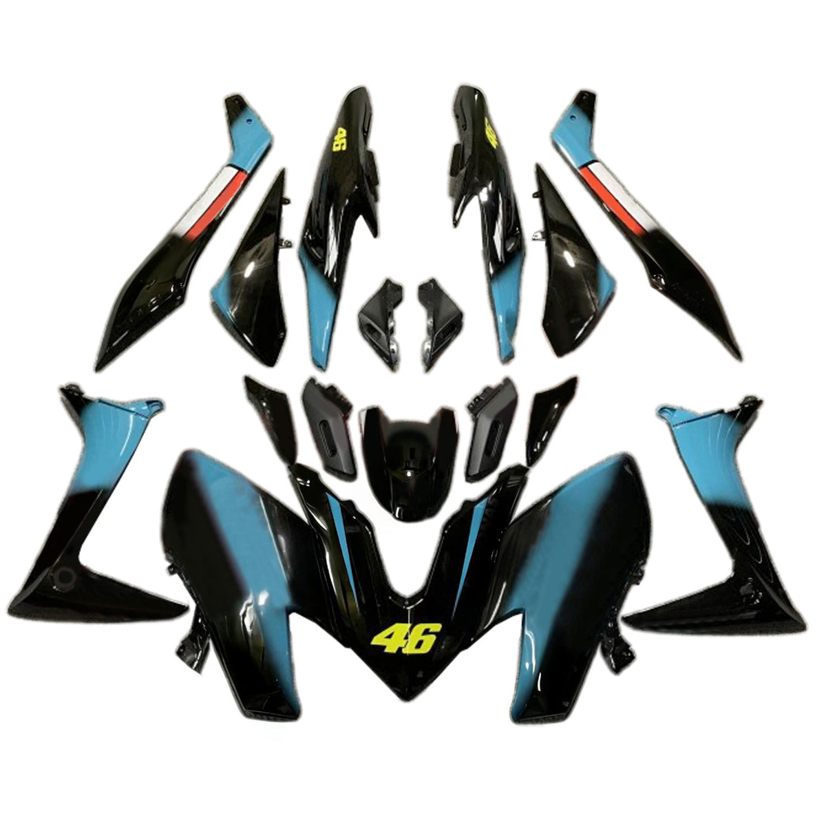Amotopart 2019-2021 Yamaha TMAX560 Blue Black Fairing Kit