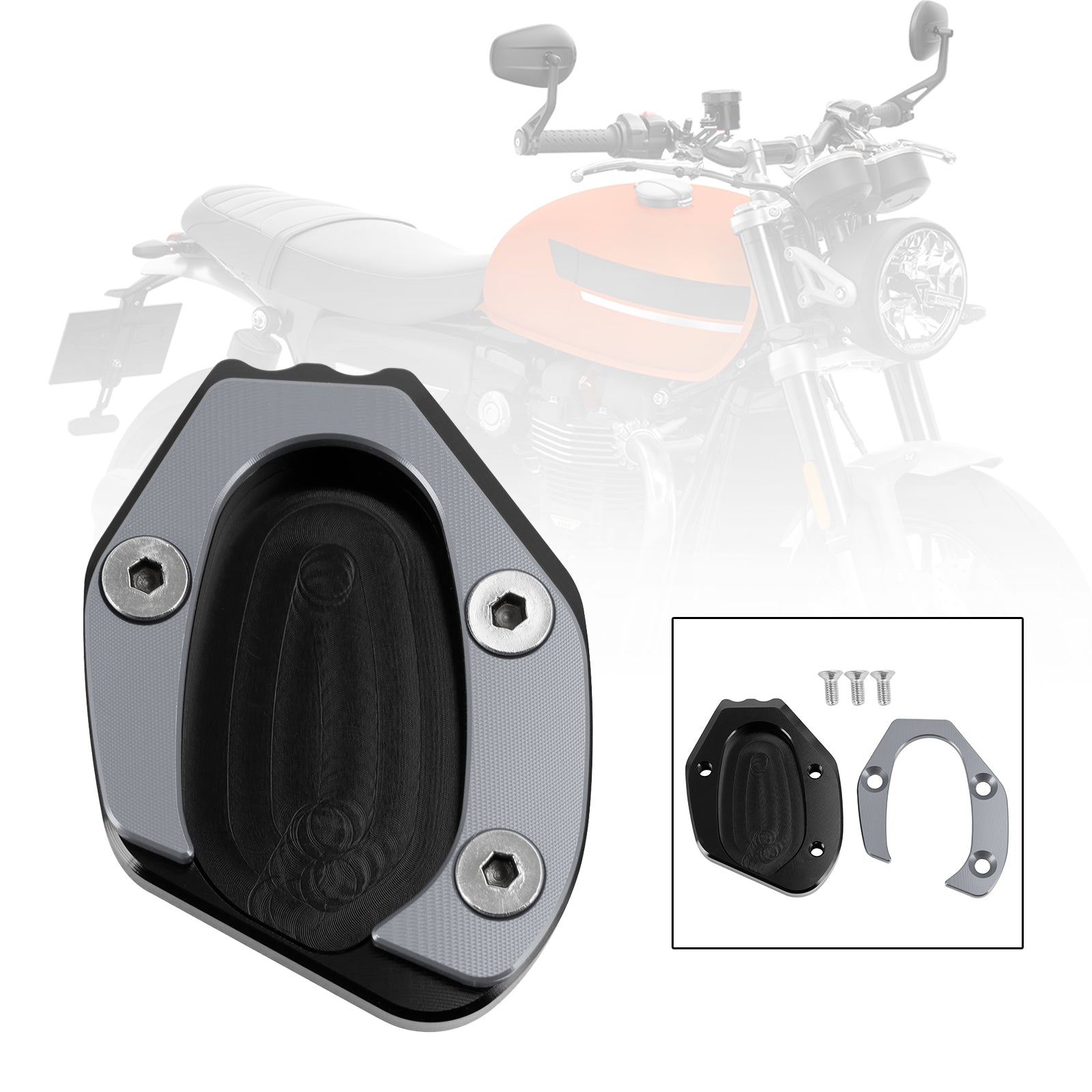 19-21 Speed Twin 1200 & 16-19 Thruxton 1200/R Kickstand Förstora plattplatta