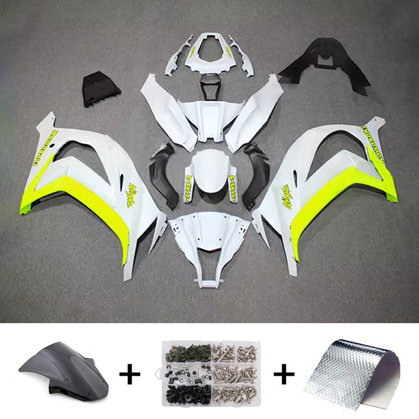 Amotopart 2011-2015 Kawasaki ZX10R Black Yellow Fairing Kit