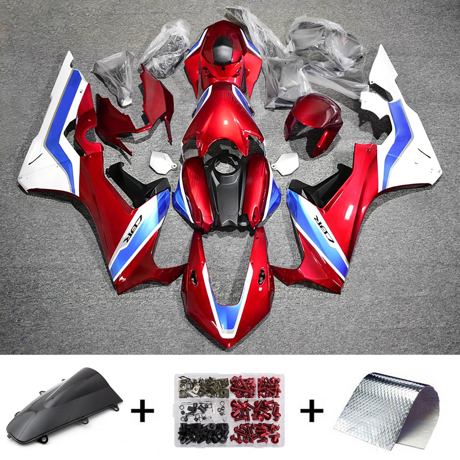 Amotopart 2017-2026 Honda CBR1000RR White/Red Fairing Kit