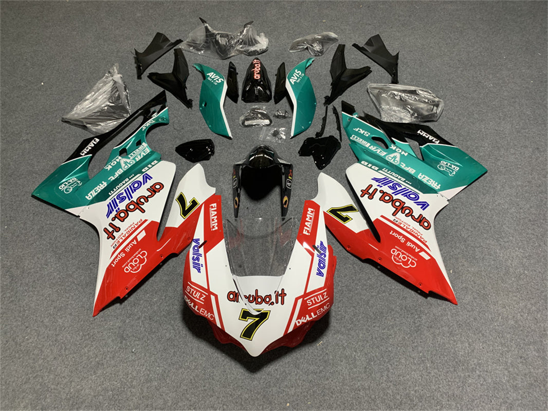 Amotopart 2012-2015 Ducati 899 White Red Green Fairing Kit