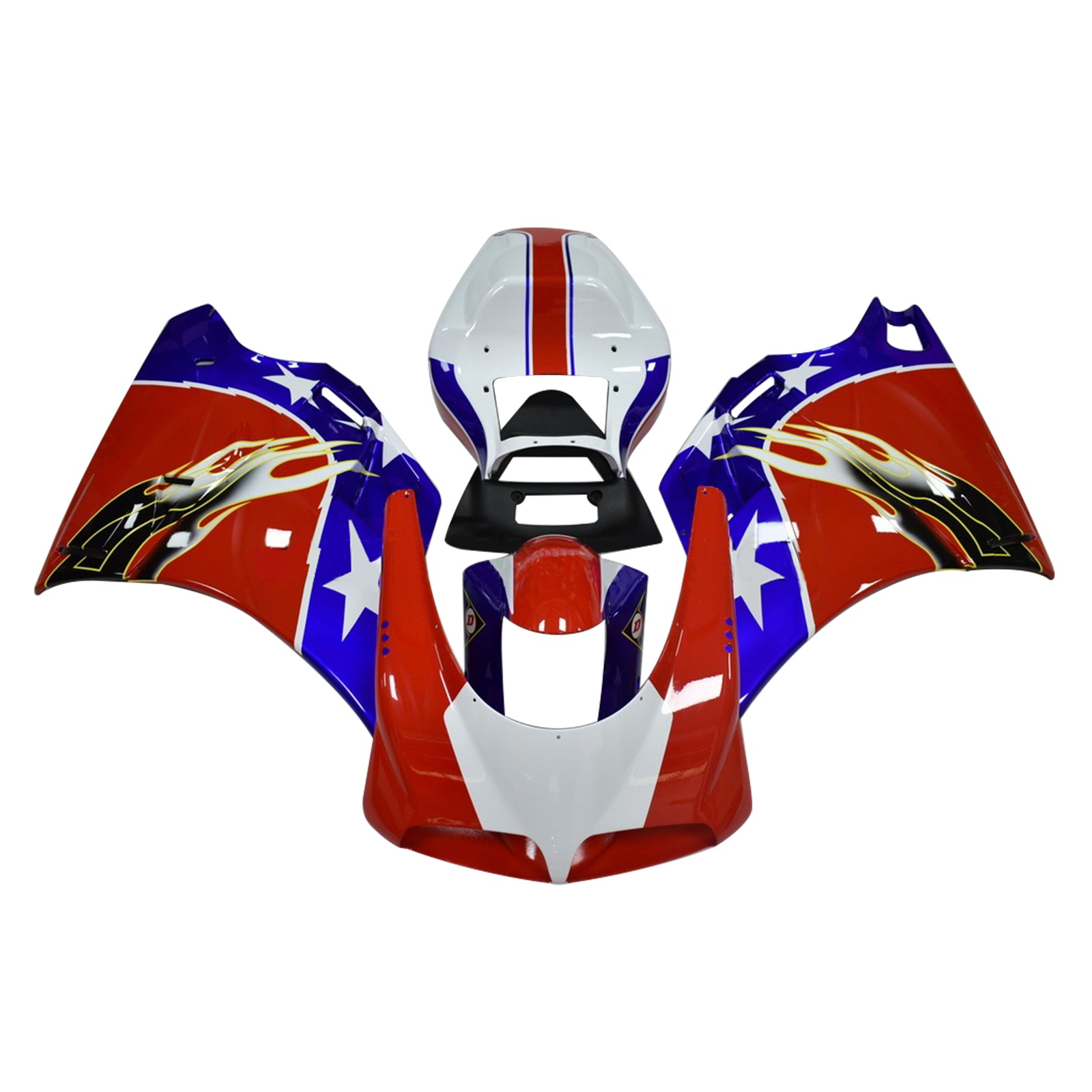 Amotopart Ducati 748/916/996/998 1996-2002 Red&Blue Style4 Fairing Kit
