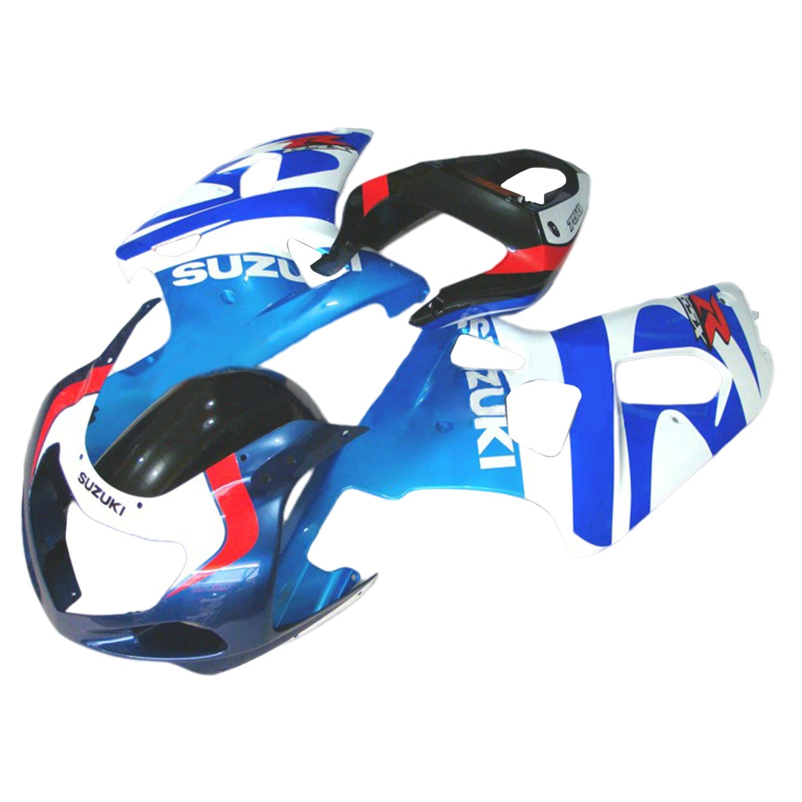 Amotopart Suzuki 01-03 GSXR600 & Kit de carénage GSXR750 00-03 Bleu Blanc Style 1