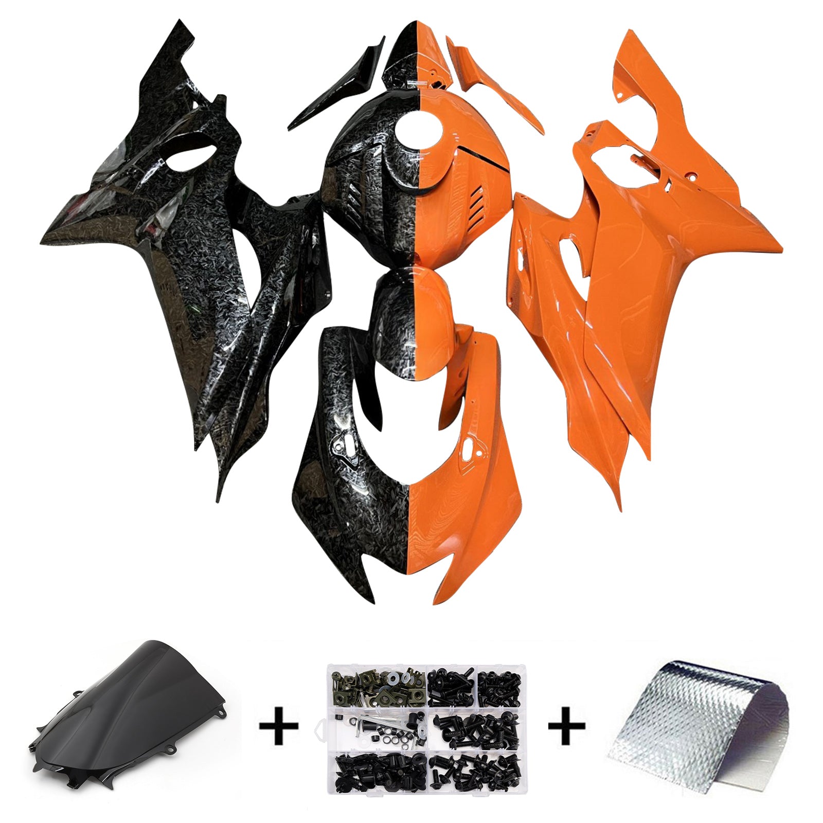 Amotopart 2017-2023 Yamaha YZF-R6 Forged Carbon Fiber Orange Fairing Kit