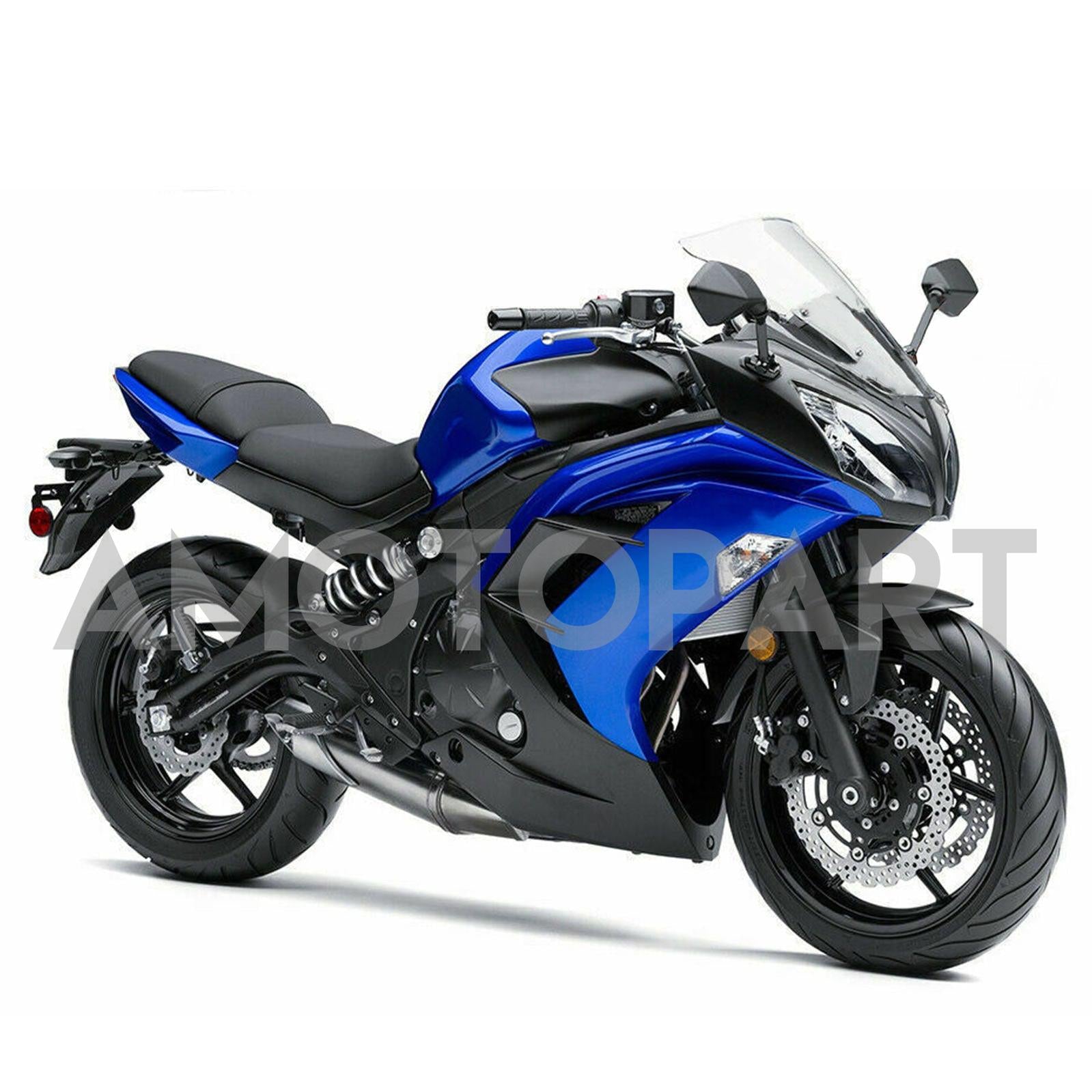 Amotopart 2012-2016 Kawasaki Ninja 650 EX650 Black Blue Fairing Kit
