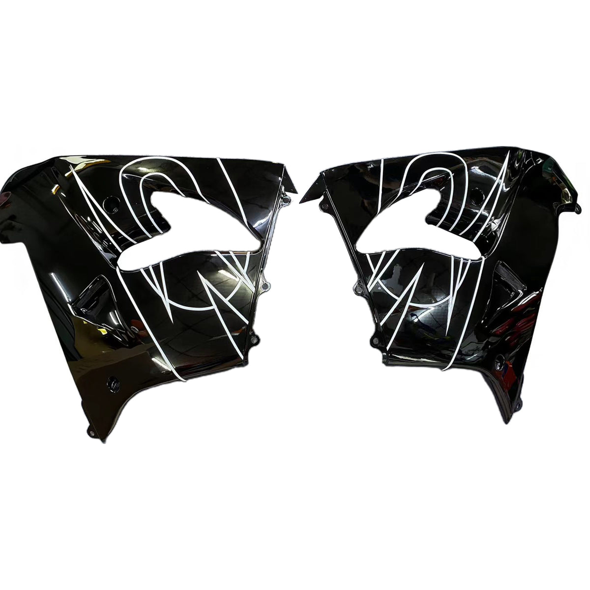 Amotopart 2002-2003 Kawasaki ZX-9R Black White Fairing Kit