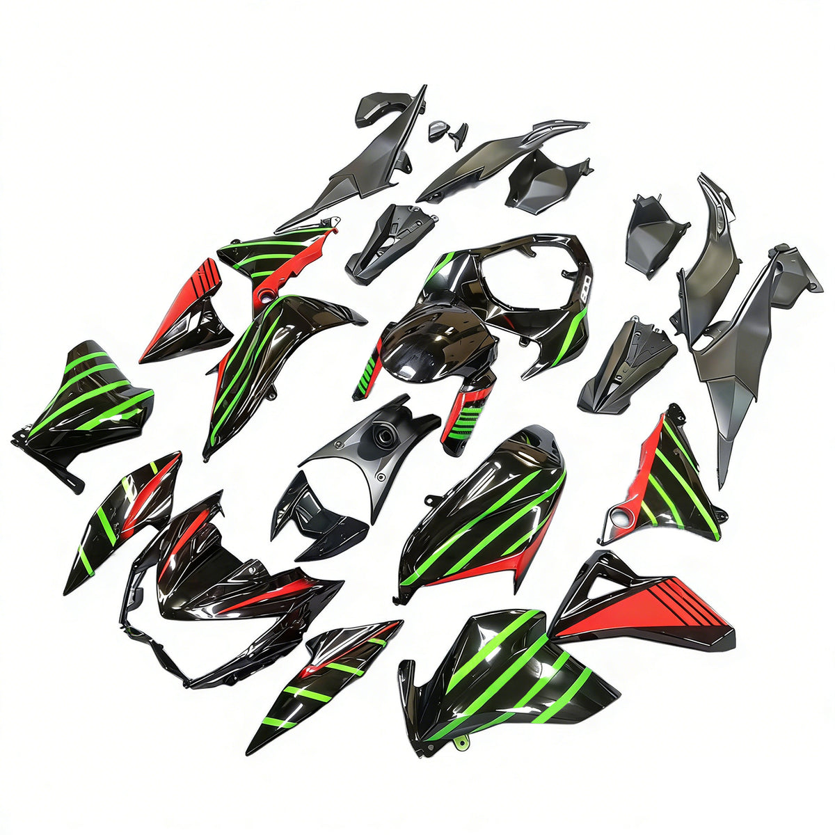 Amotopart 2013-2018 Kawasaki Z800 Gray Black Green White Fairing Kit