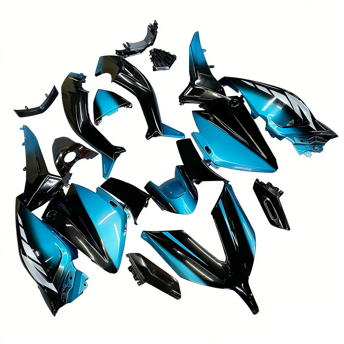 Amotopart 2015-2016 Yamaha TMAX530 Blue Black Fairing Kit