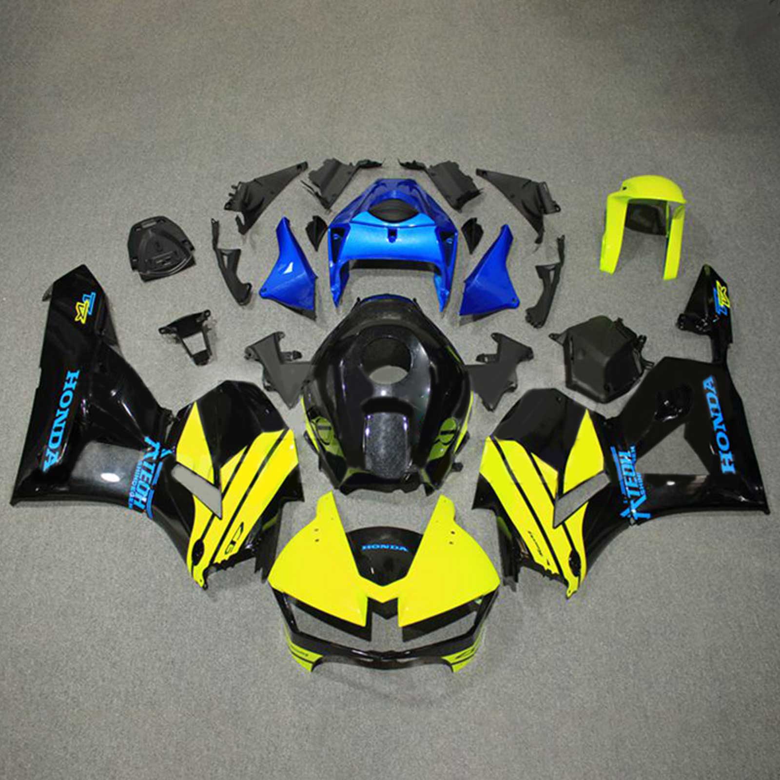 Amotopart 13-25 version américaine & Honda CBR600RR F5 version européenne 13-23, jaune&Kit de carénage bleu