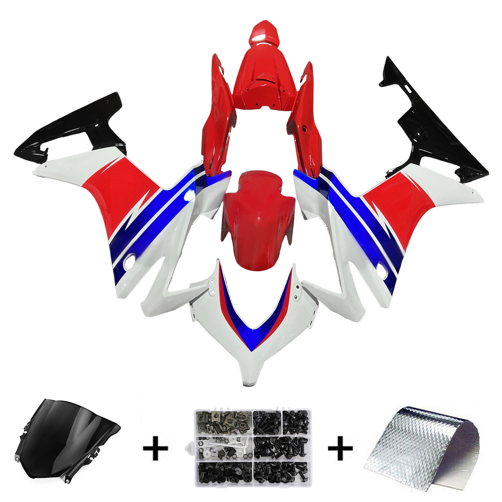 Amotopart 2013-2015 Honda CBR500R Red White Blue Line Fairing Kit