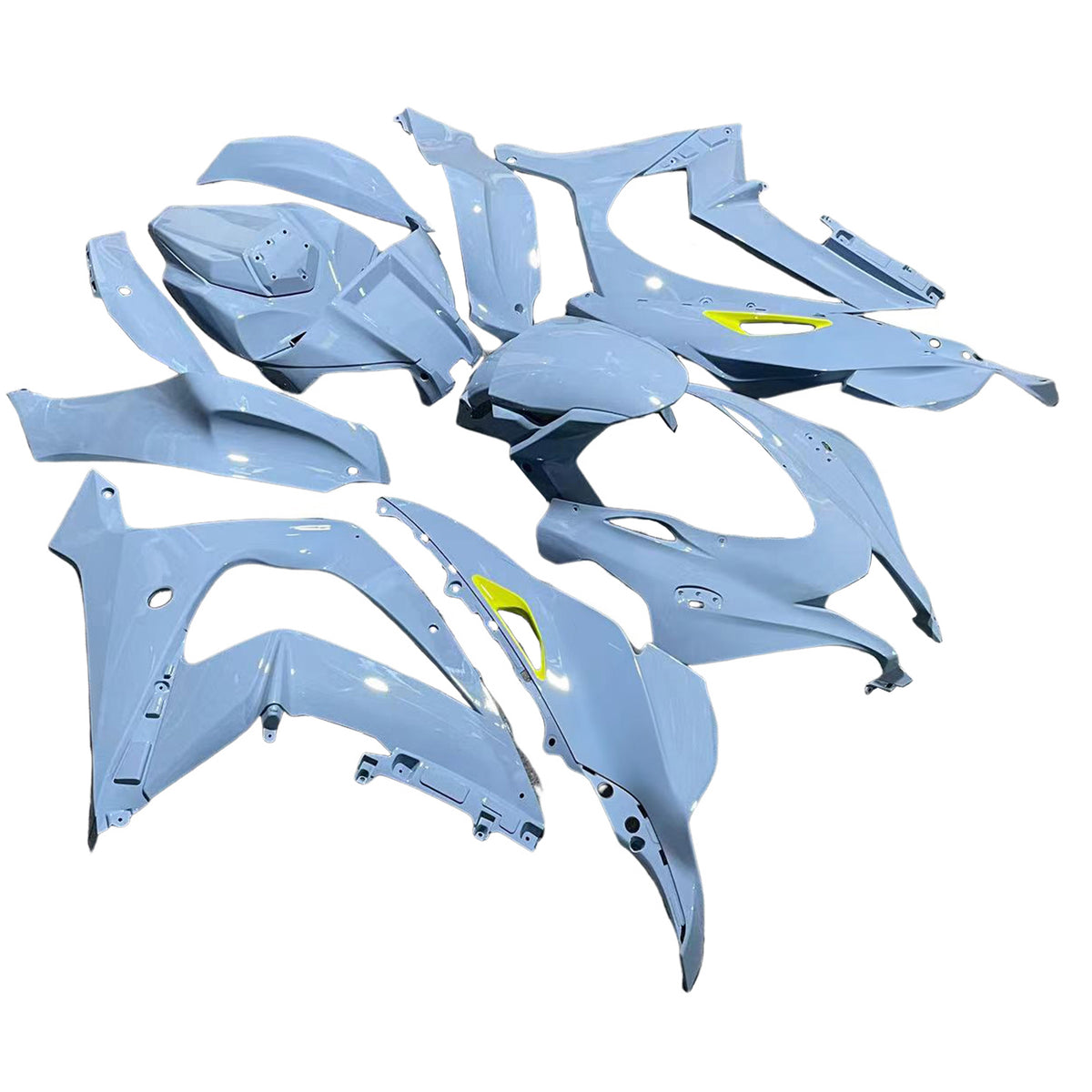 Amotopart 2016-2020 Kawasaki ZX-10R Blue White Fairing Kit