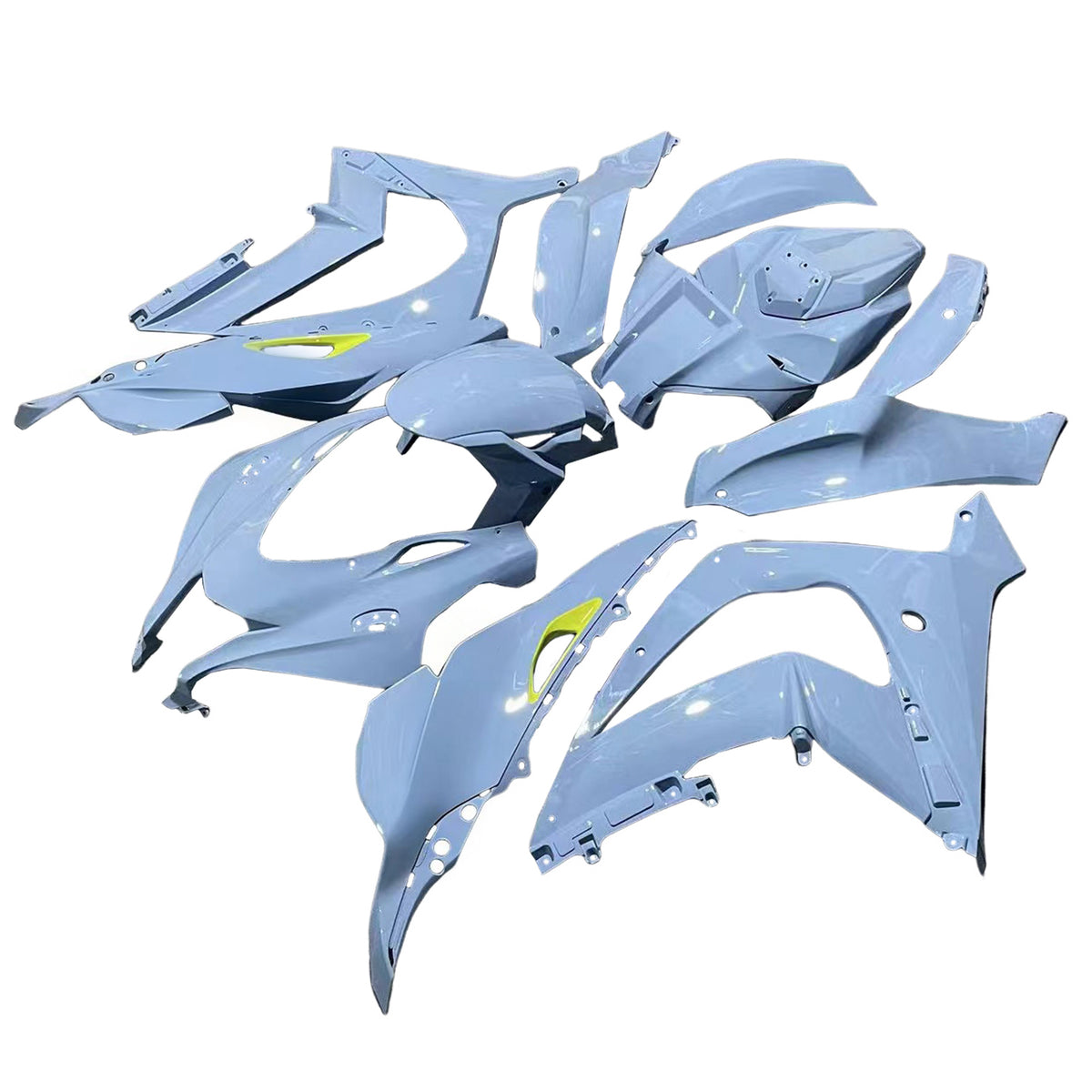 Amotopart 2016-2020 Kawasaki ZX-10R Blue White Fairing Kit
