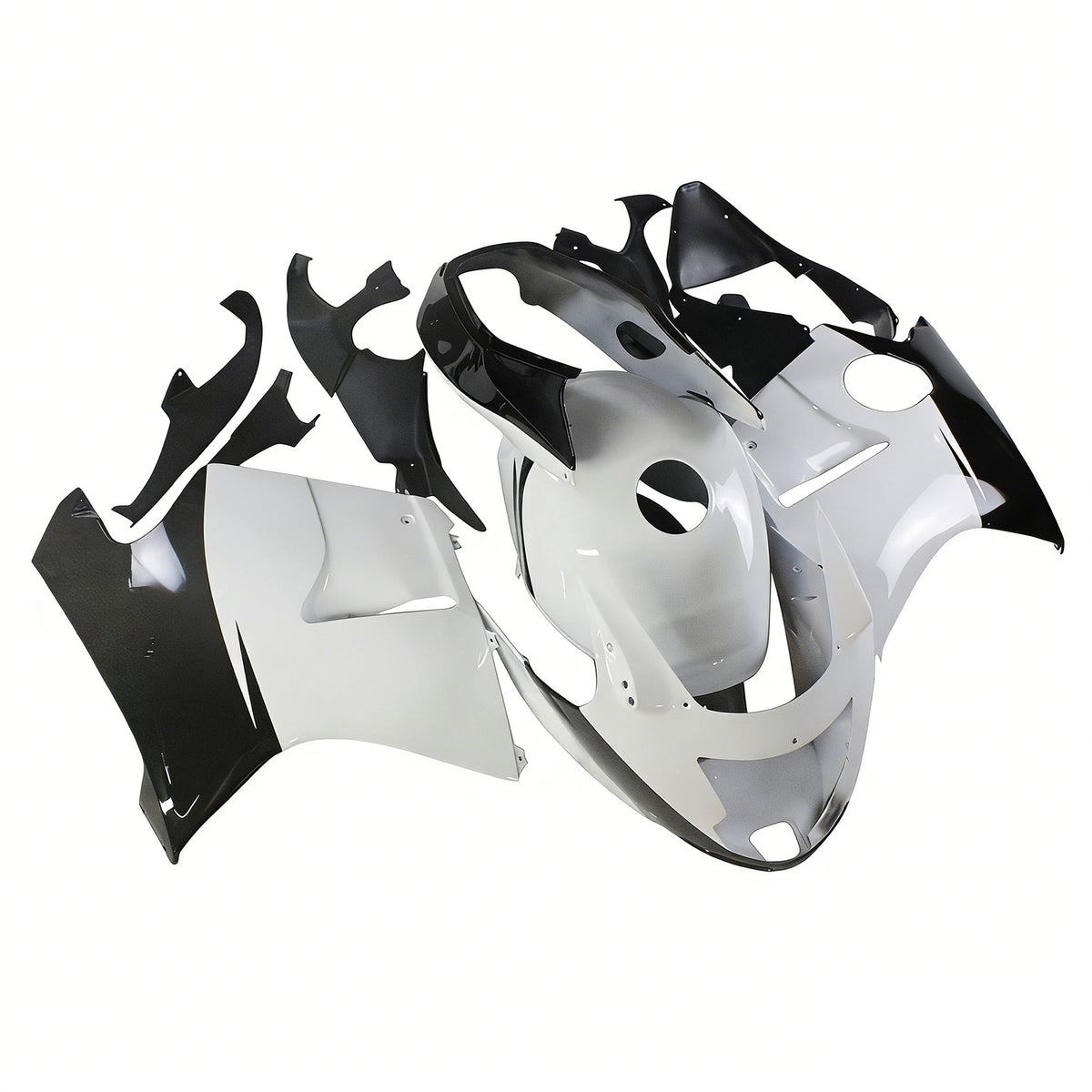 Amotopart 1996-2007 Honda CBR1100XX SuperBlackBird Gray Black White Fairing Kit