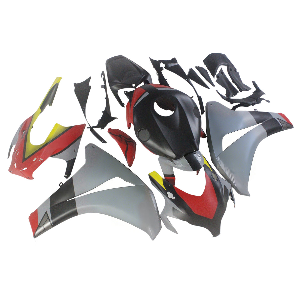 Amotopart 2008-2011 Honda CBR1000RR Black Grey Fairing Kit