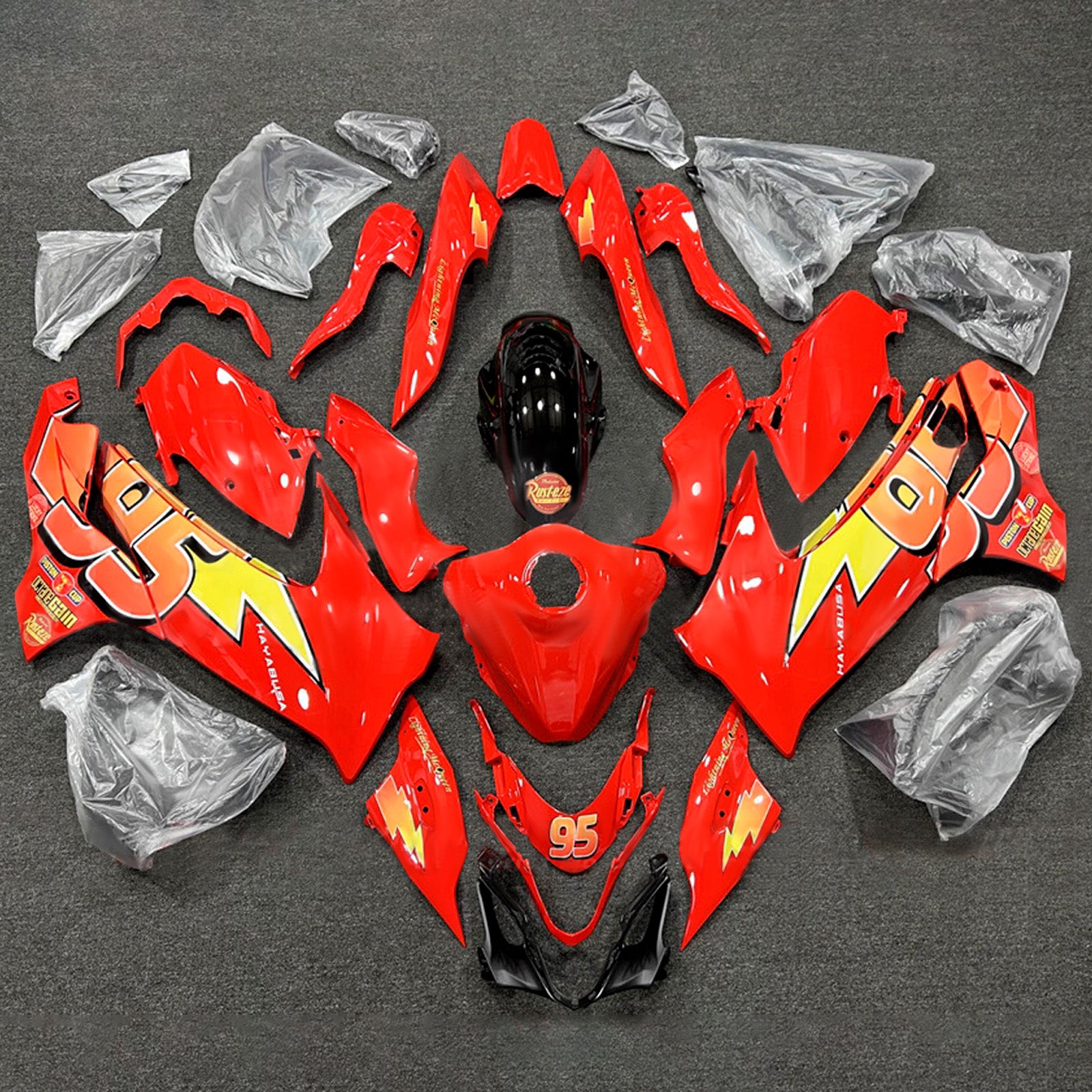 Amotopart 2021-2025 Suzuki GSX1300R Orange Red Fairing Kit
