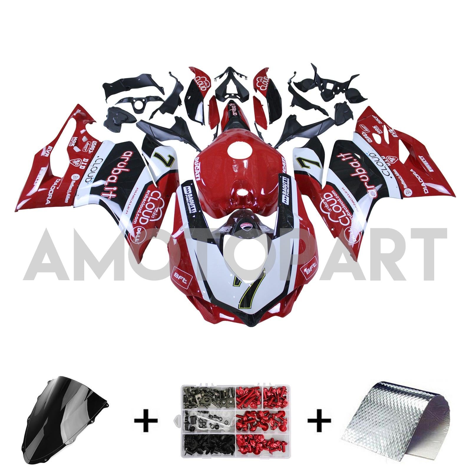 Amotopart 2015-2020 Ducati 959 White Red Black Fairing Kit