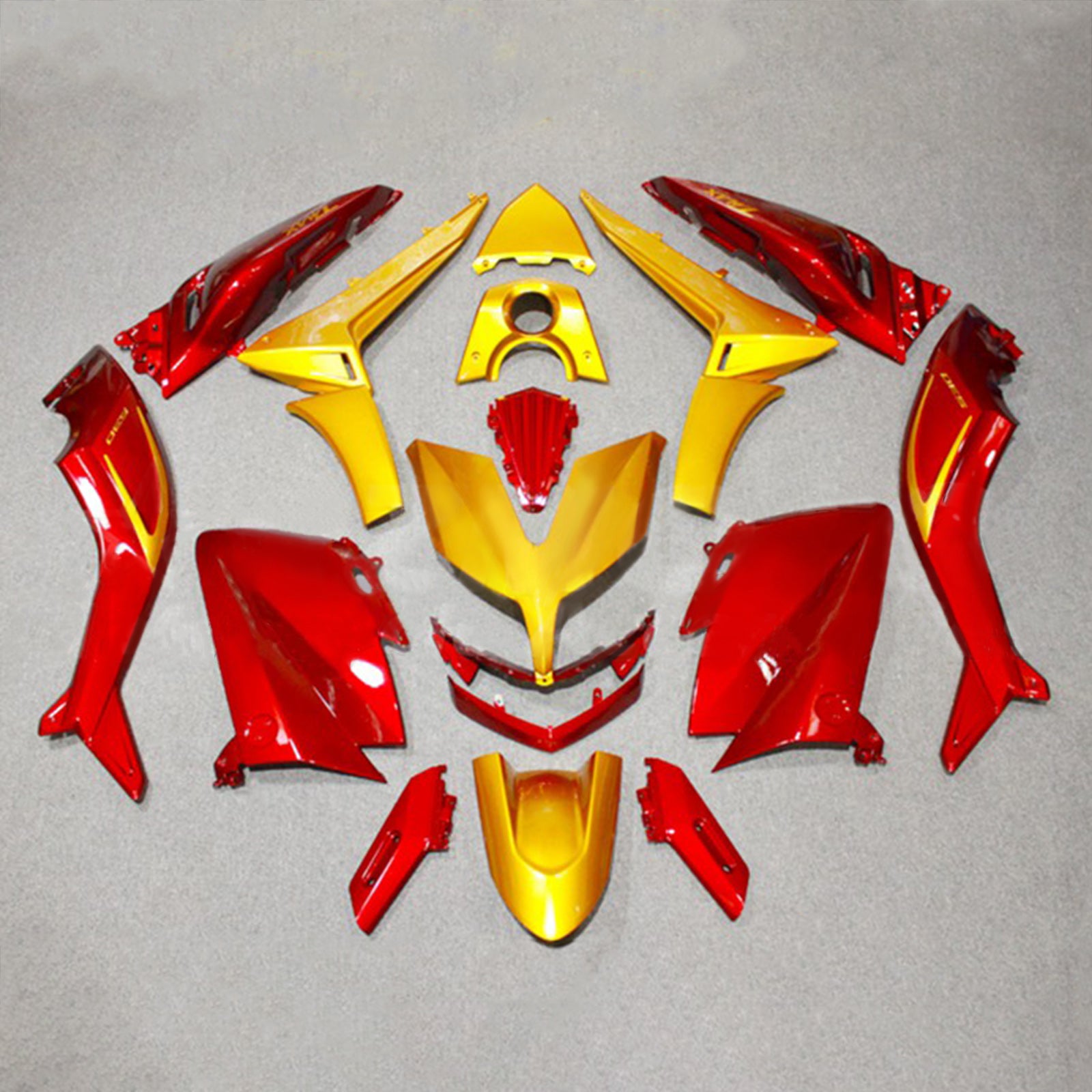 Amotopart 2015-2016 Yamaha T-Max Tmax530 Fairing Red & Gold Kit
