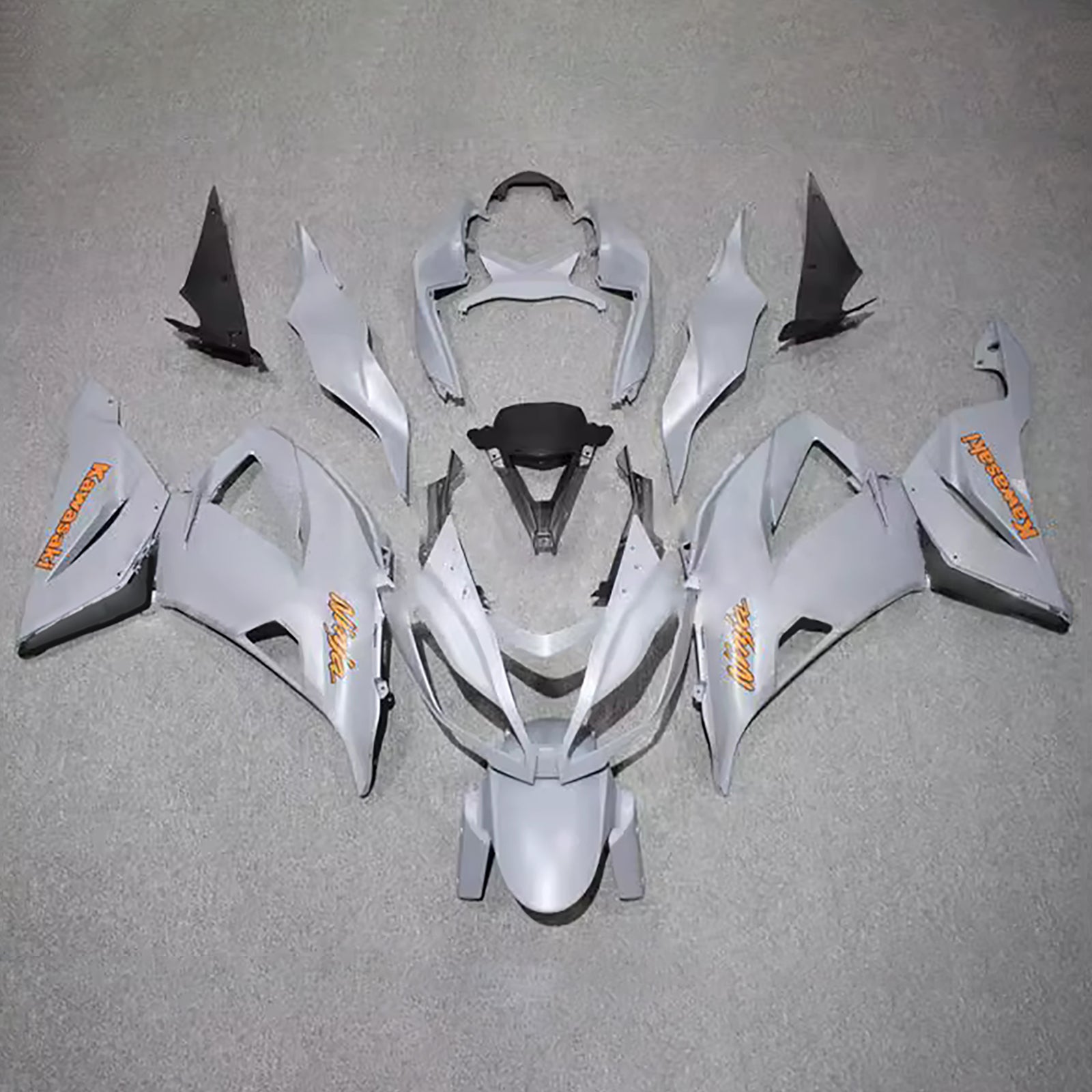 Amotopart 2013-2018 Kawasaki ZX6R 636 Grey GLod Fairing Kit