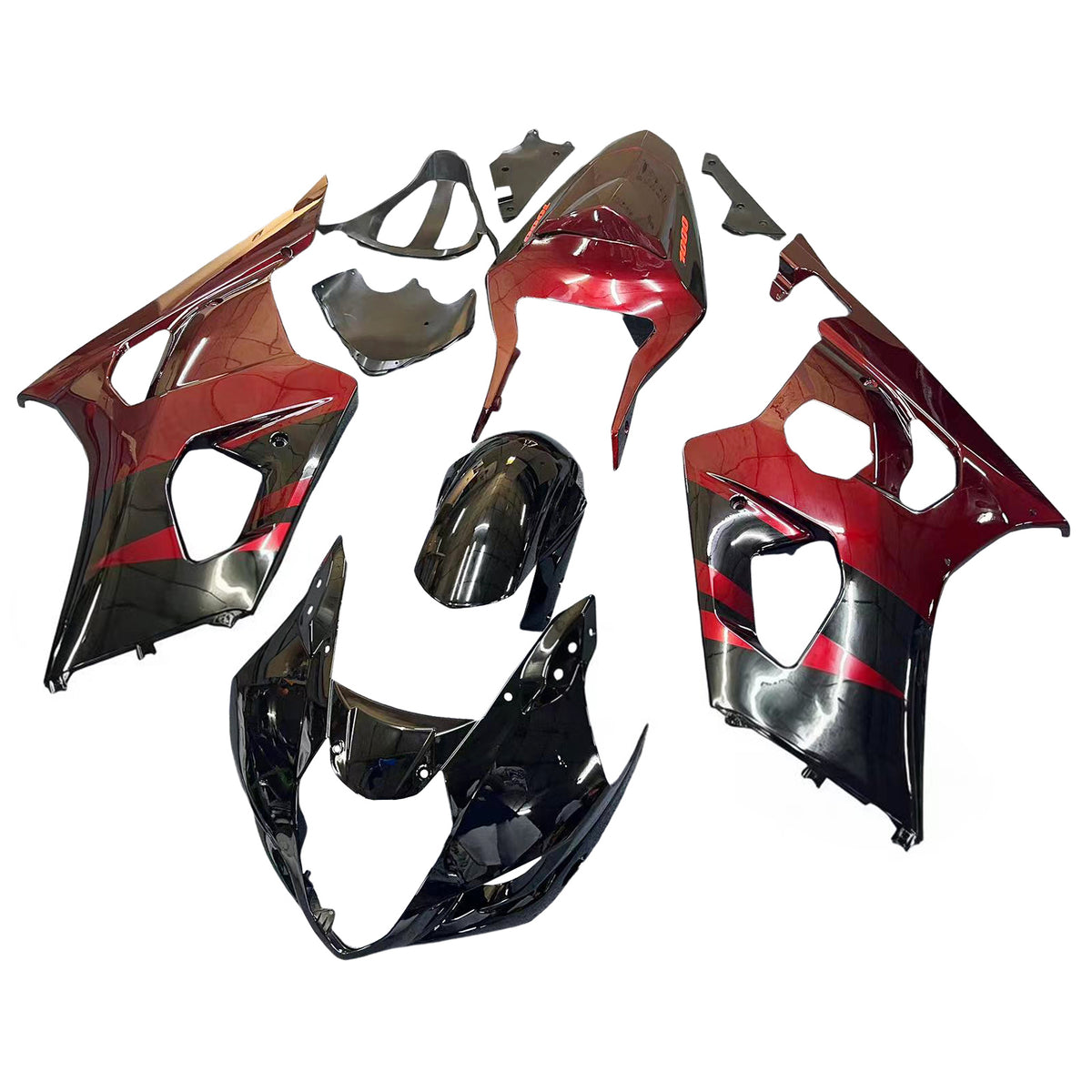 Amotopart 2003-2004 Suzuki GSX-R1000 K3 Black White Red Fairing Kit