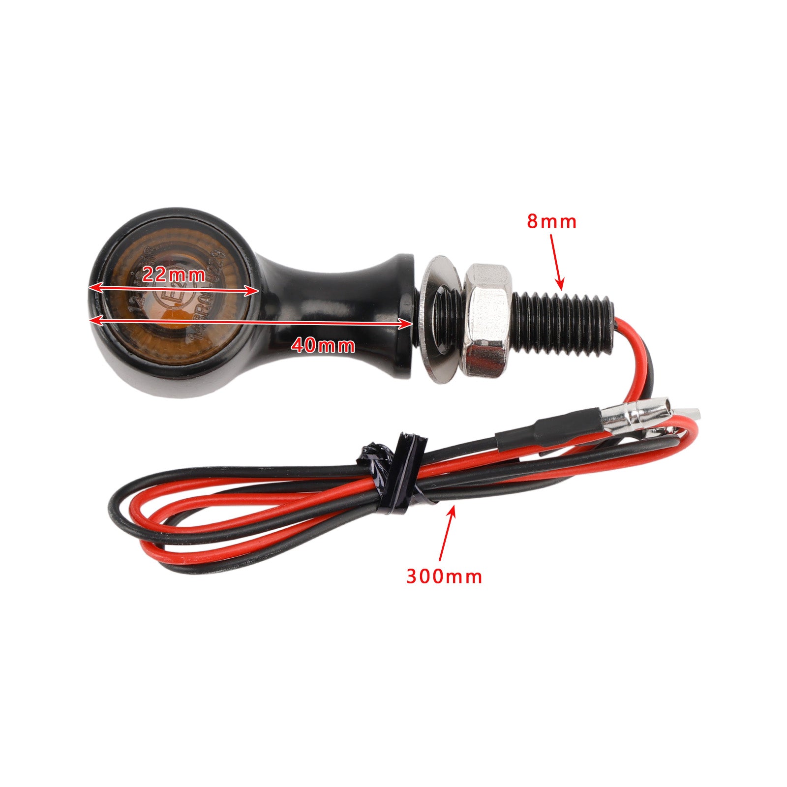 Universal Motorcycle 12V LED Turn Signal Indicator Light 8mm