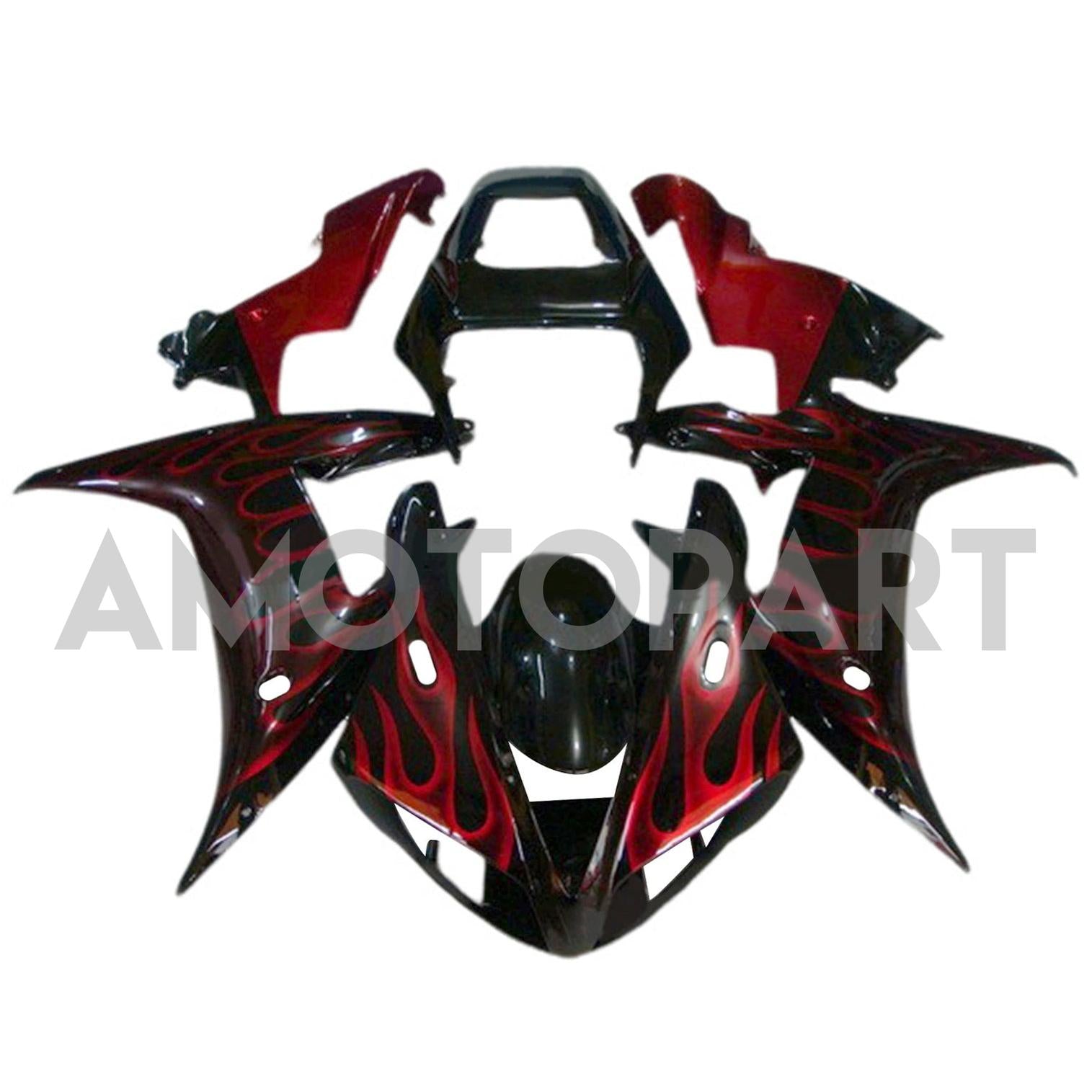 Amotopart 2002-2003 Yamaha YZF R1 Red Black Fairing Kit