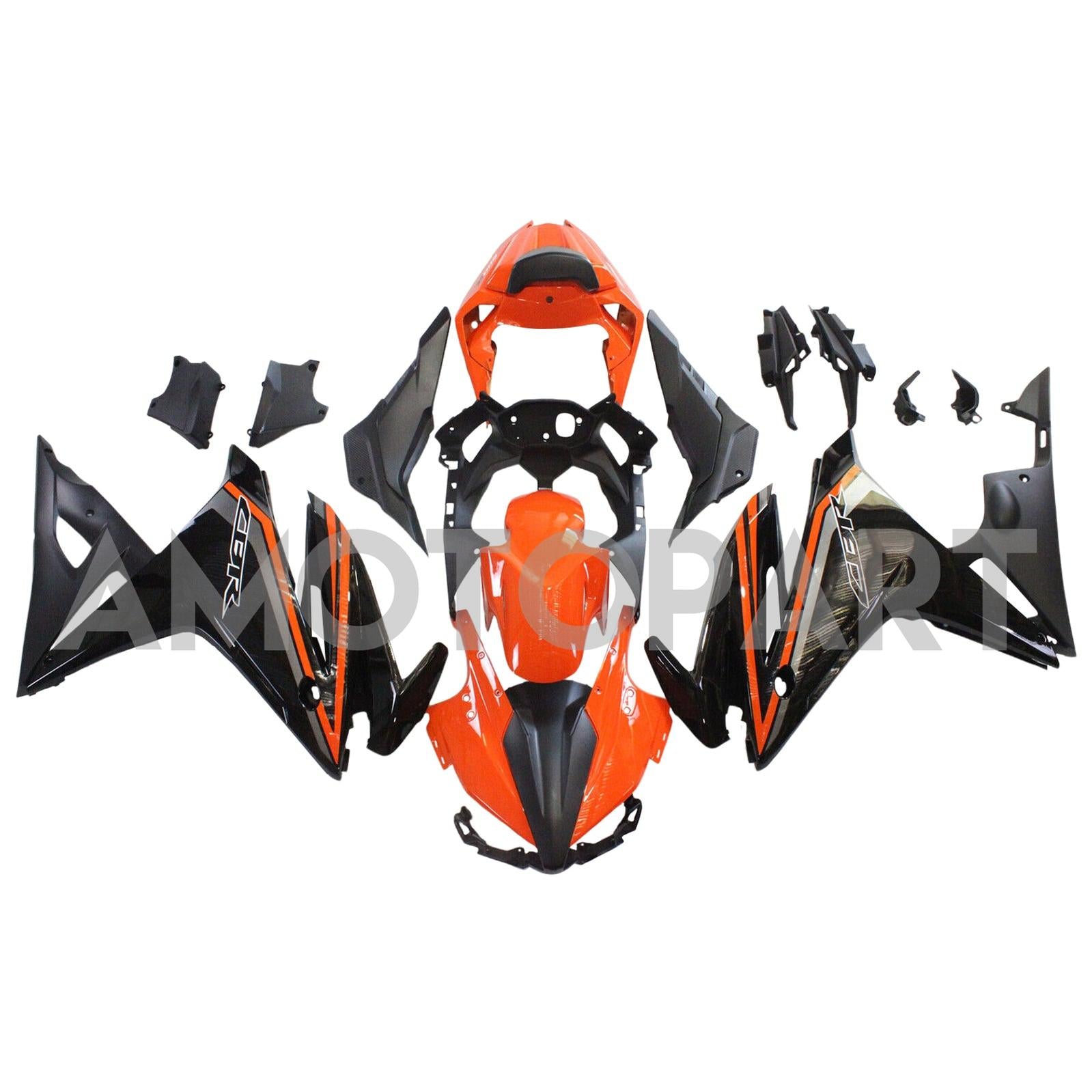 Amotopart 2016-2018 Honda CBR500R Black Orange Fairing Kit
