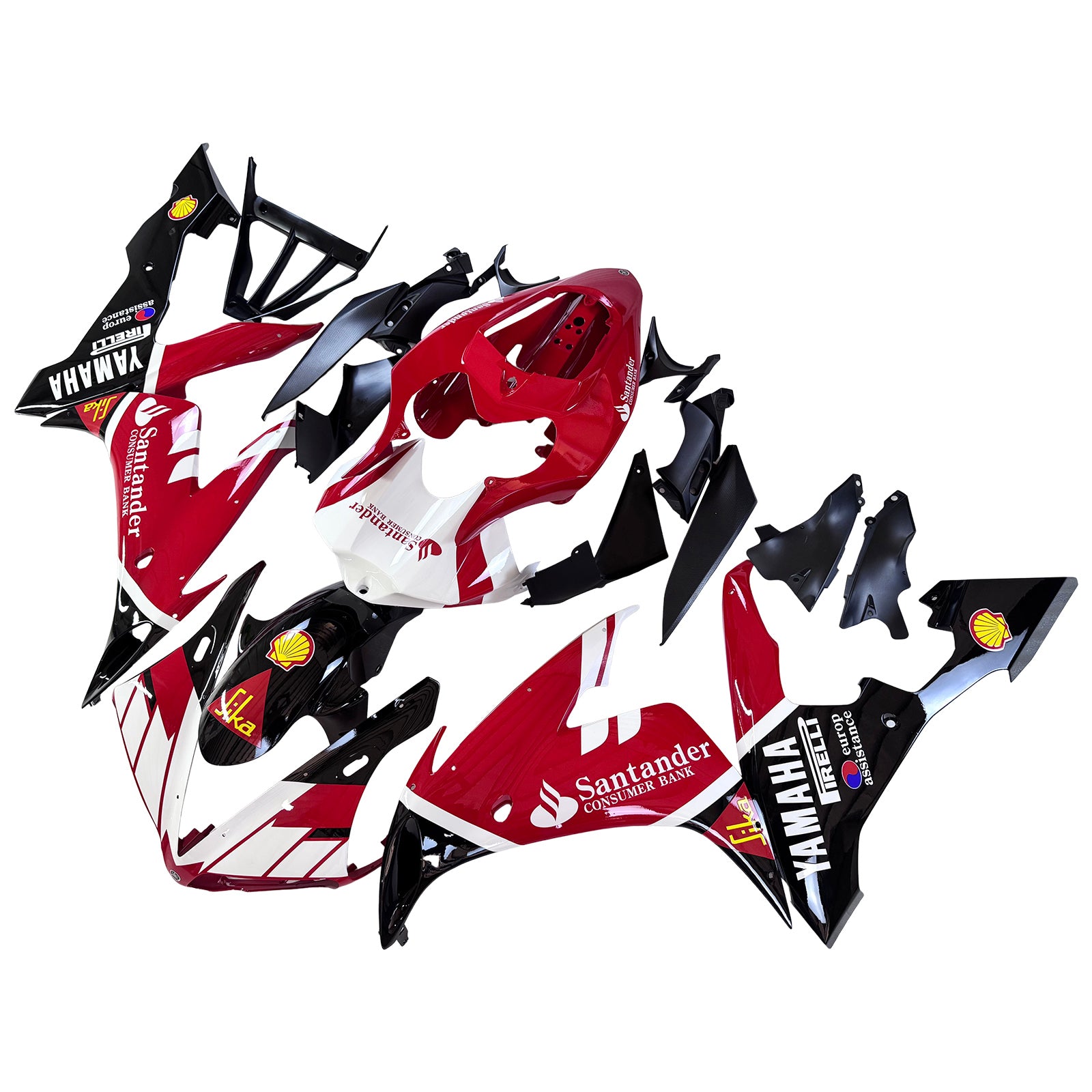 Amotopart 2004-2006 Yamaha YZF 1000 R1 Red White Yellow Fairing Kit