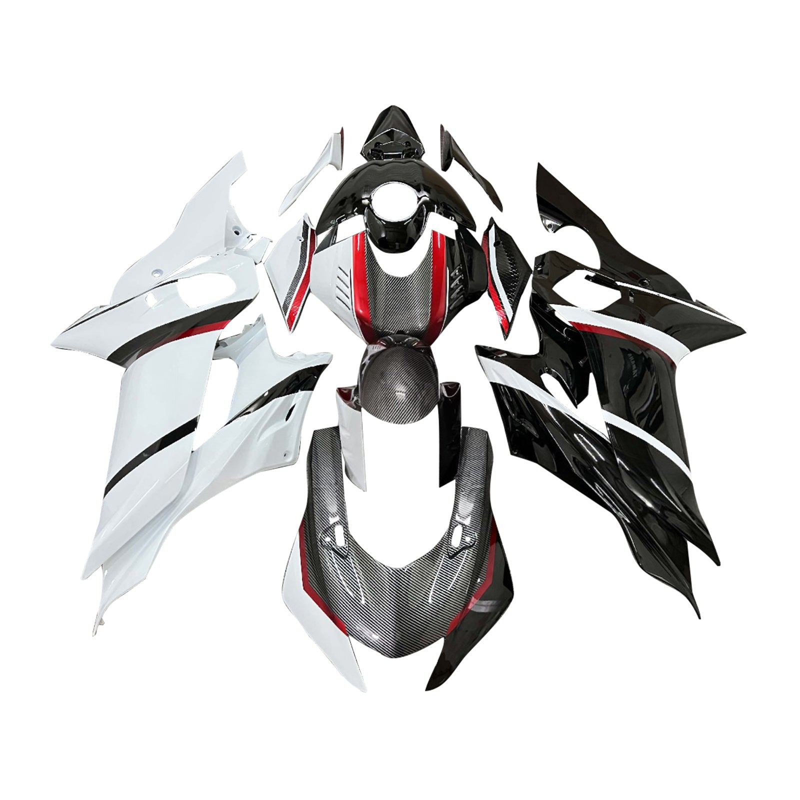 Amotopart 2017-2023 Yamaha YZF-R6 Carbon Fiber White Fairing Kit
