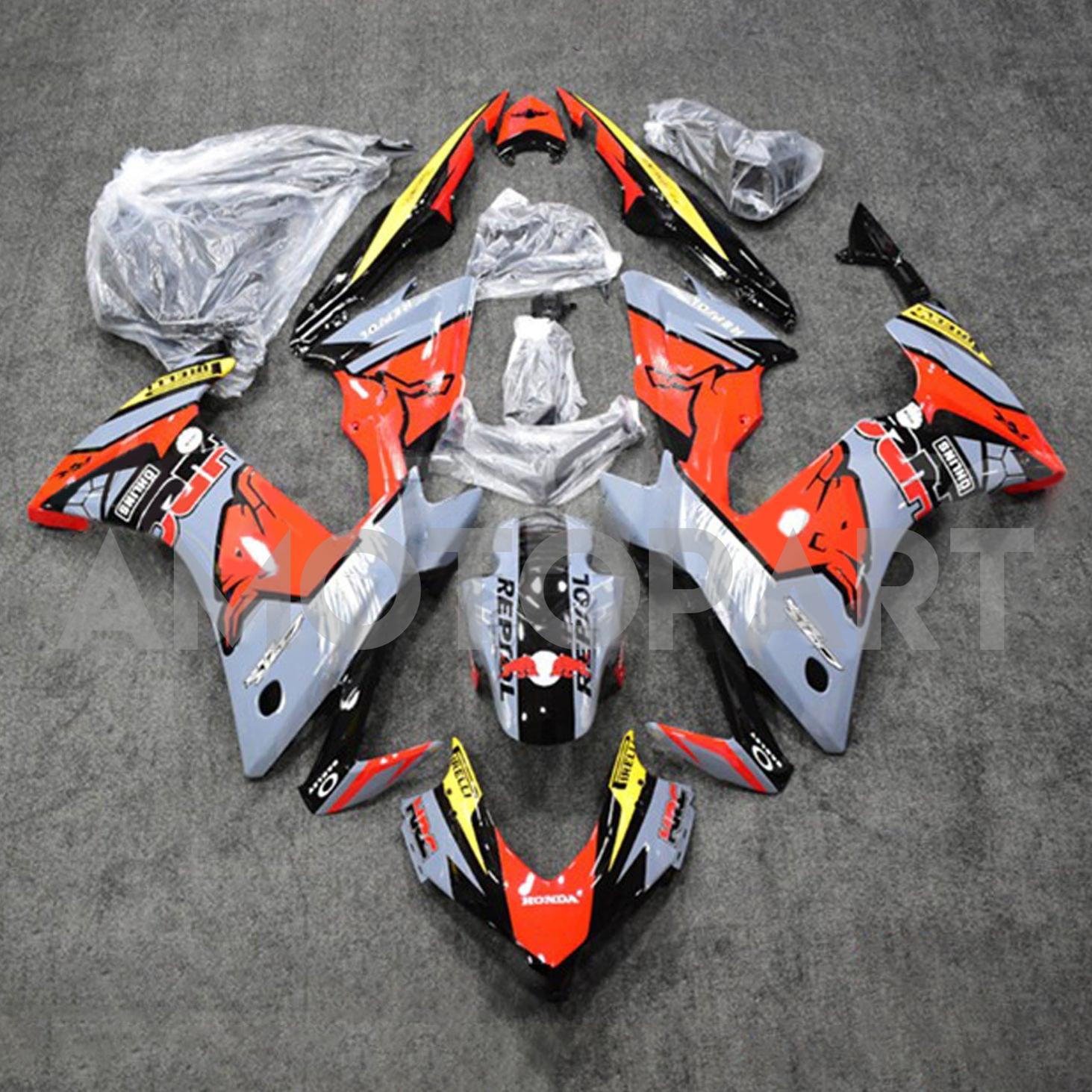 Amotopart 2013-2015 CBR500R ホンダ レッド&グレー Style2 フェアリングキット