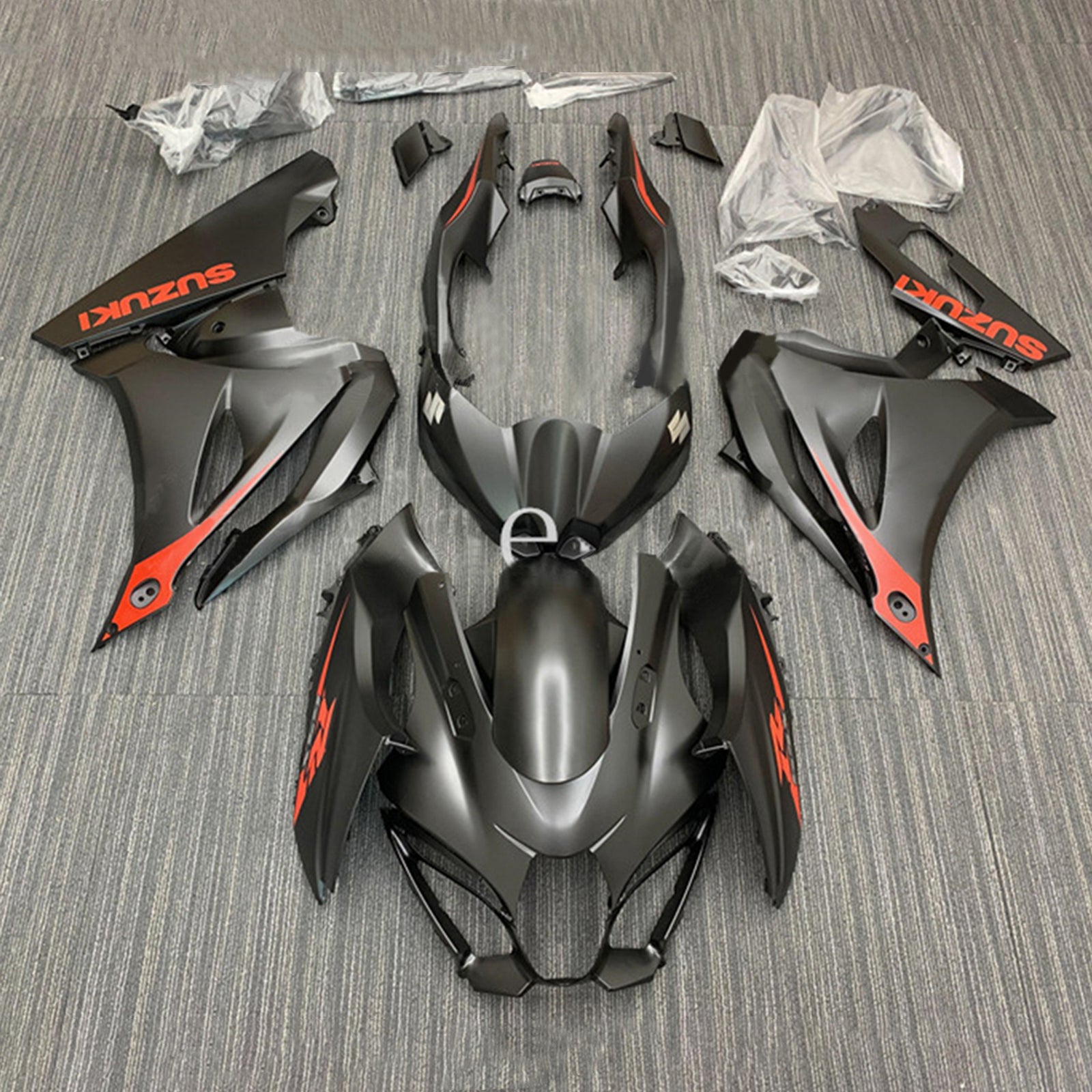 Amotopart 2017-2025 K17 GSXR1000 Suzuki Matte Black&Red Logo Fairing Kit