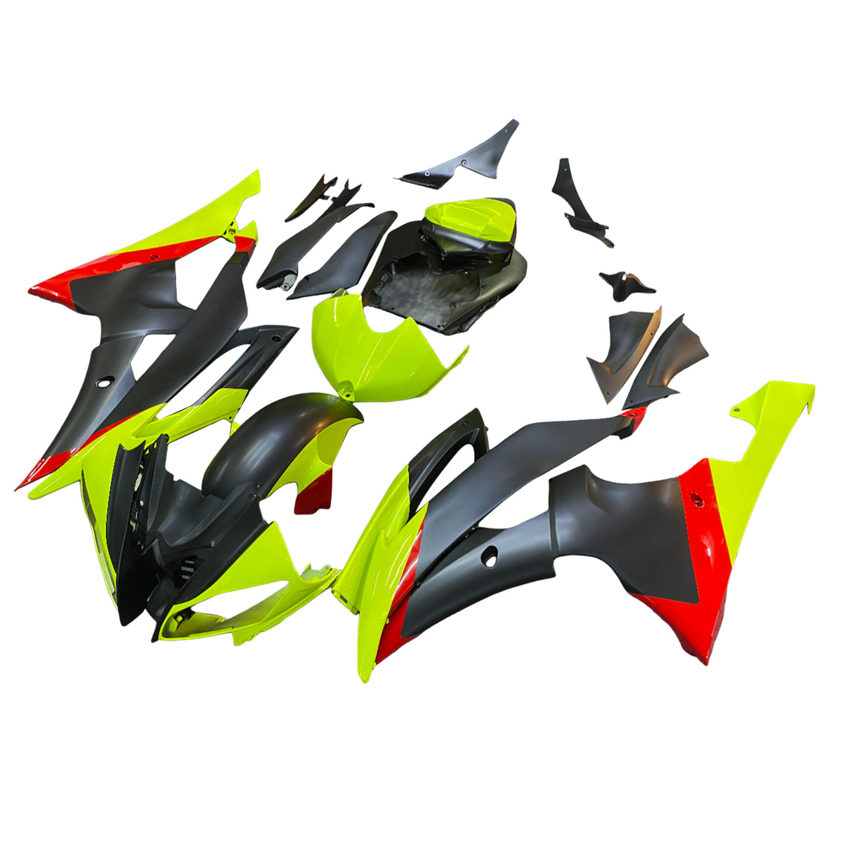Kit carena Amotopart 2008-2016 Yamaha YZF-R6 verde nero grigio giallo