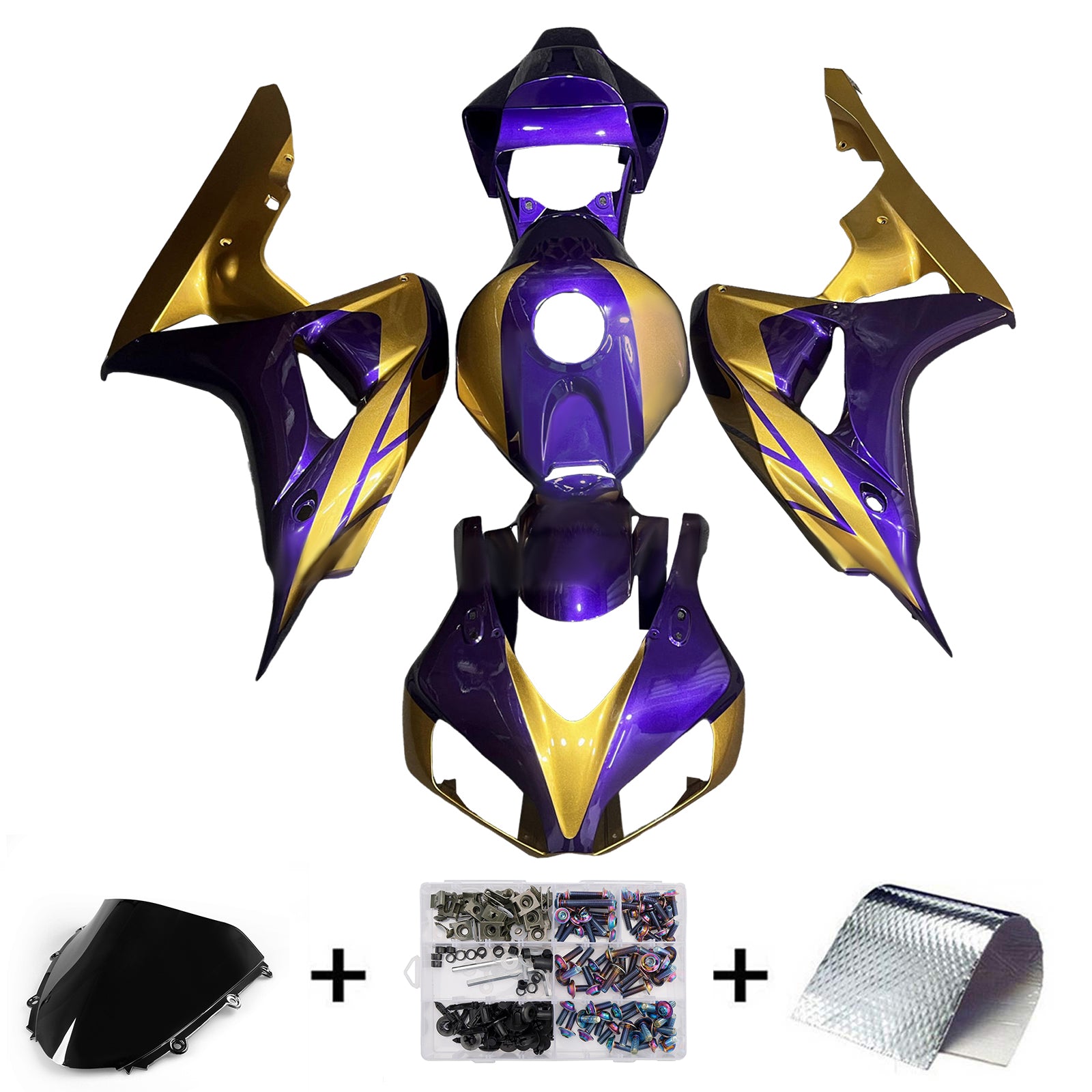 Amotopart 2006-2007 Honda CBR1000RR Purple Gold Fairring Kit