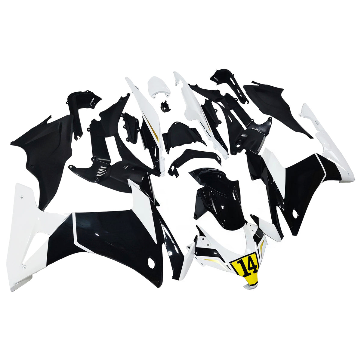 Amotopart 2013-2015 Honda CBR500R Black White Fairing Kit