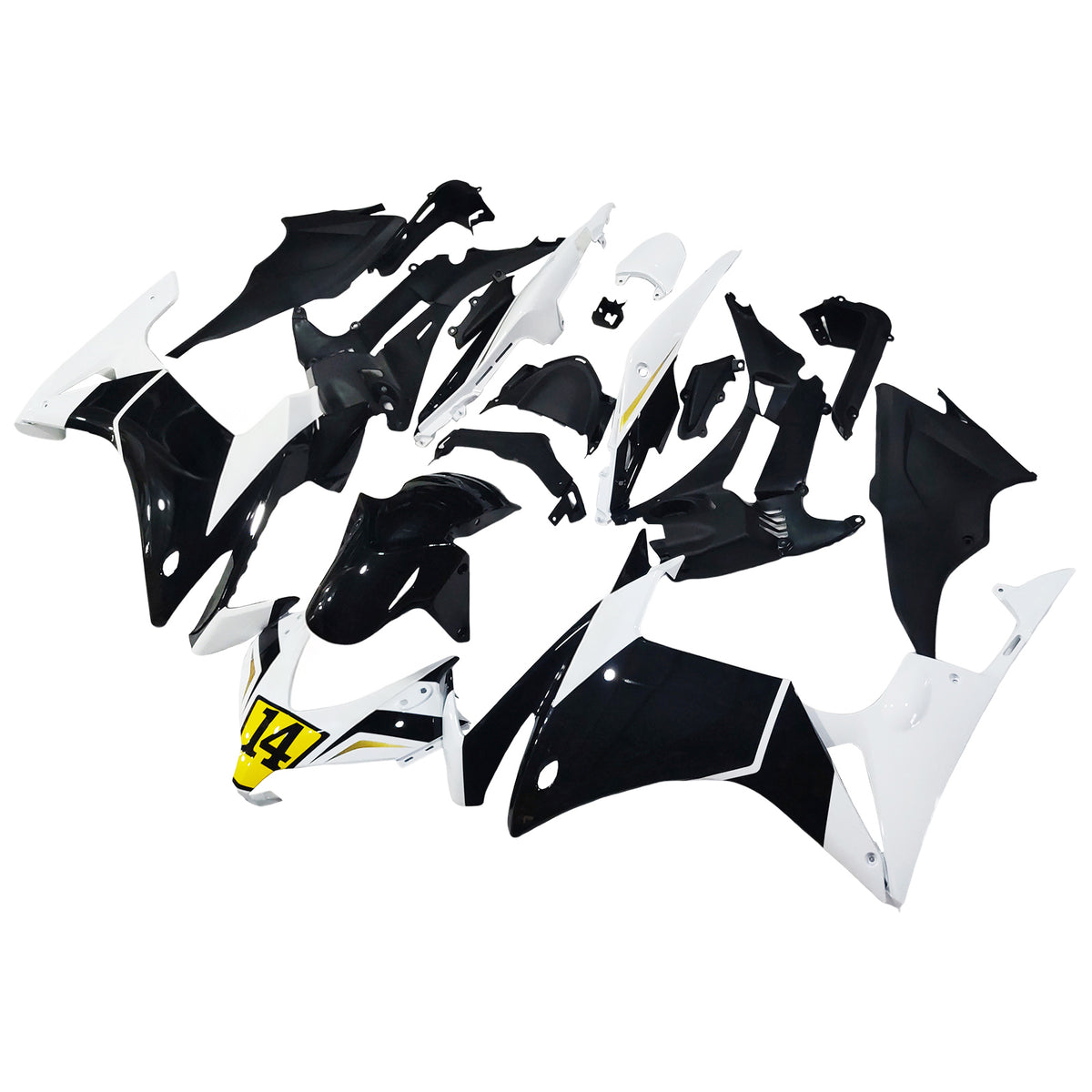 Amotopart 2013-2015 Honda CBR500R Black White Fairing Kit