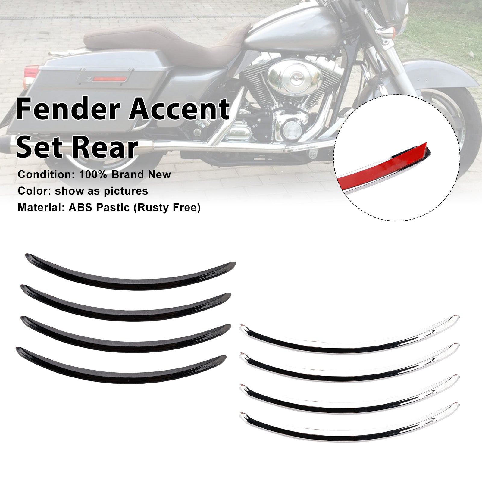 2006-2013 FLHX Street Glide Rear Fender Accent Set