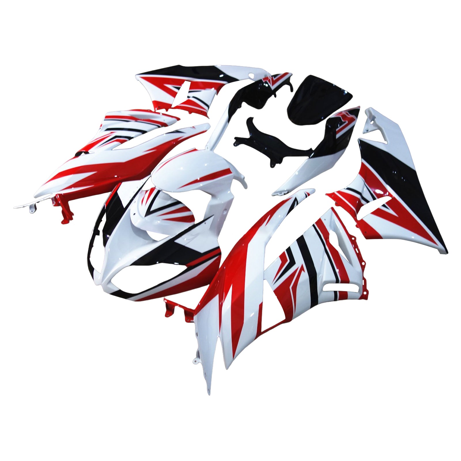 Amotopart 2009-2012 Kawasaki ZX6R 636 Red White Fairing Kit