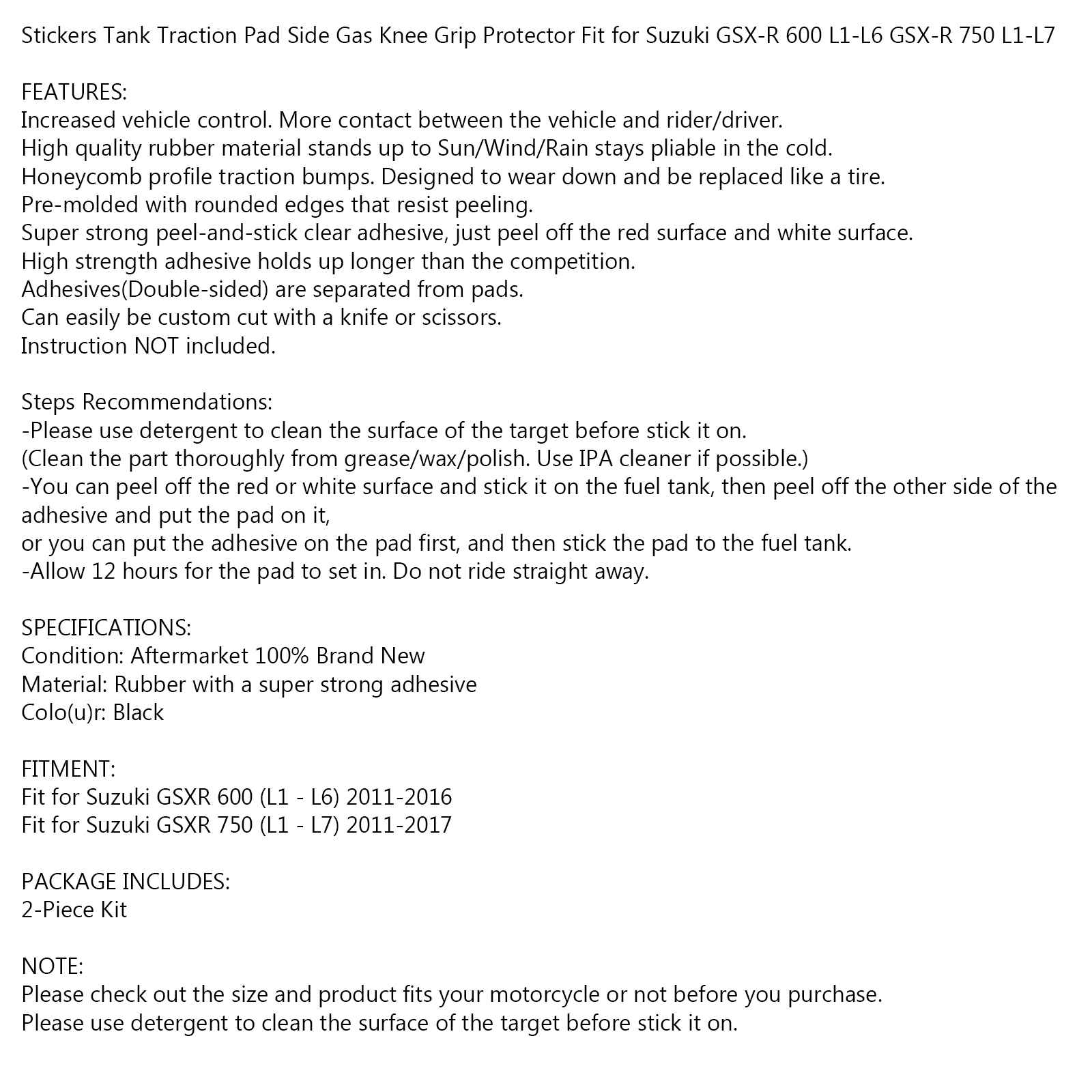 スズキGSX-R 600 L1-L6 GSX-R 750 L1-L7タンクトラクショングリップブートガード