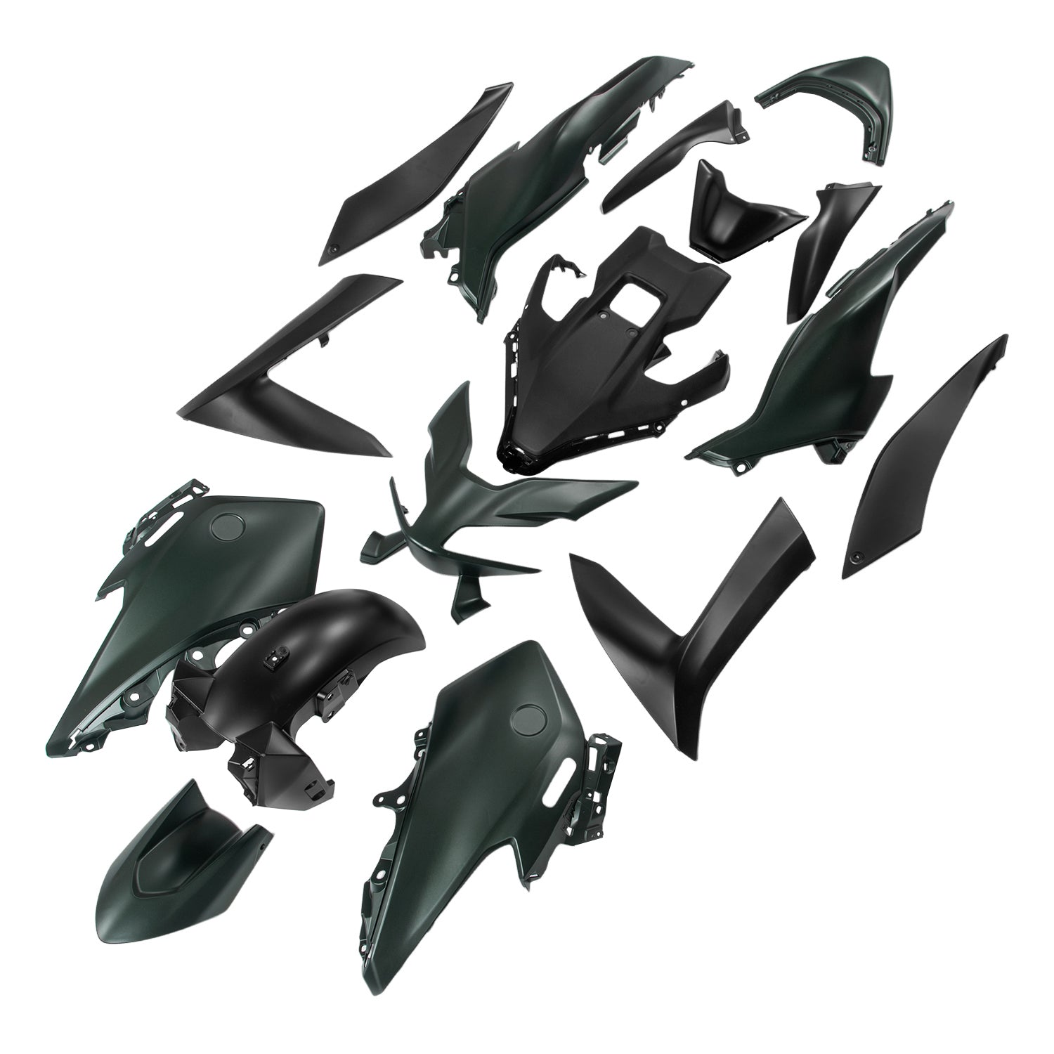 Amotopart 2023-2024 Yamaha T-Max 560 Black Dark Green Fairing Kit