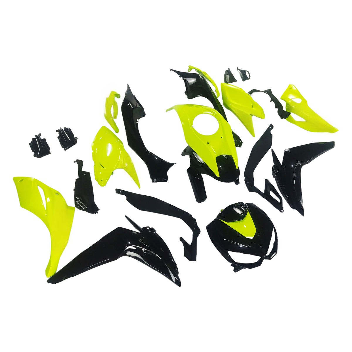 Amotopart 2014-2017 Kawasaki Z1000 Black Yellow Fairing Kit