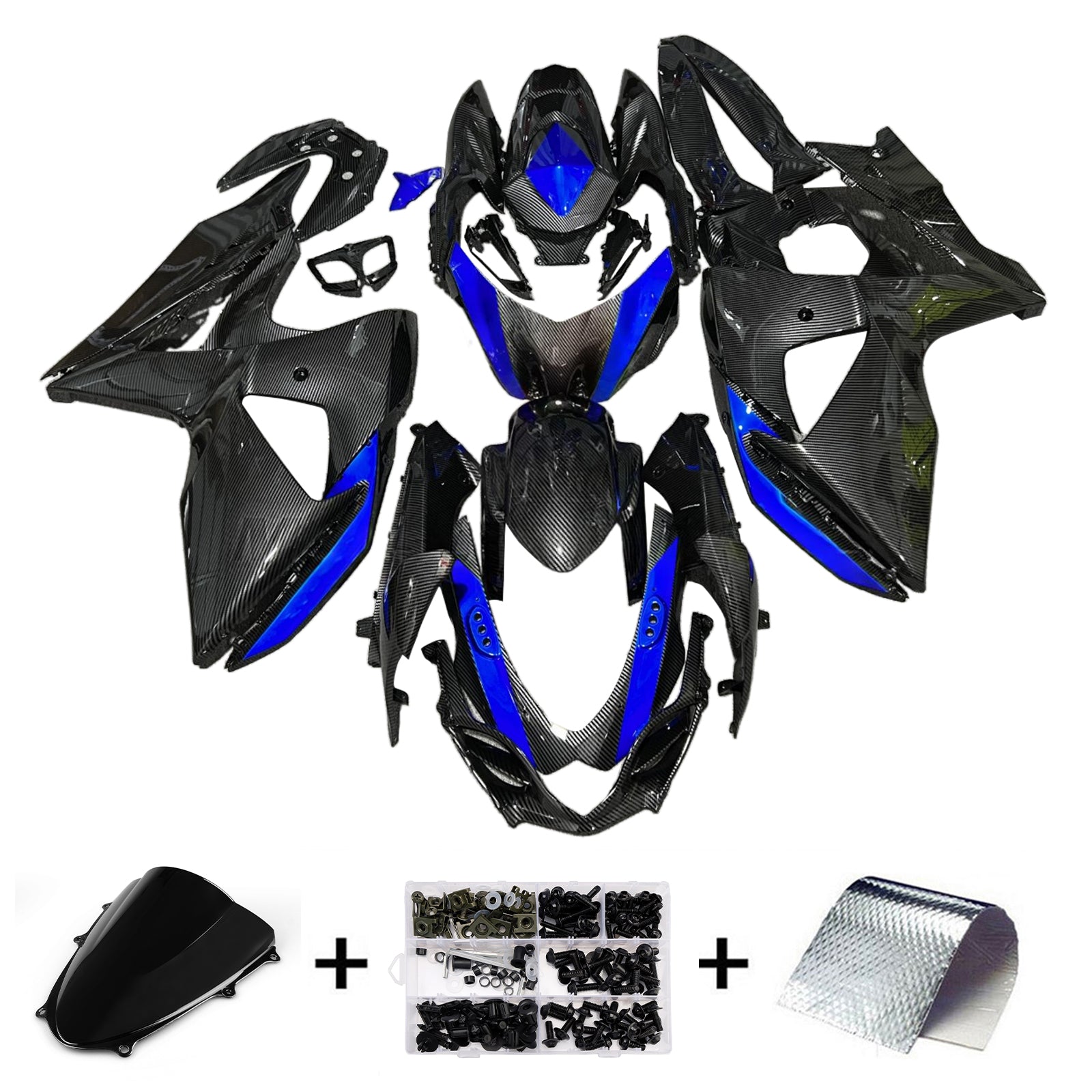 Amotopart 2009-2016 Suzuki GSXR1000 Carbon Fiber Pattern Fairing Kit