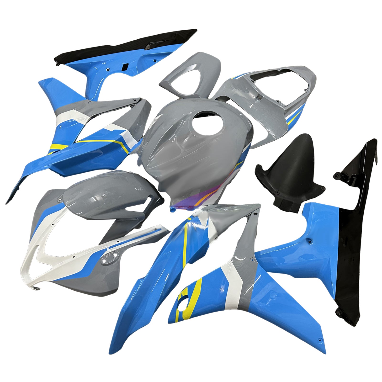 Amotopart 2007-2008 Honda CBR600RR Gray Blue Fairing Kit
