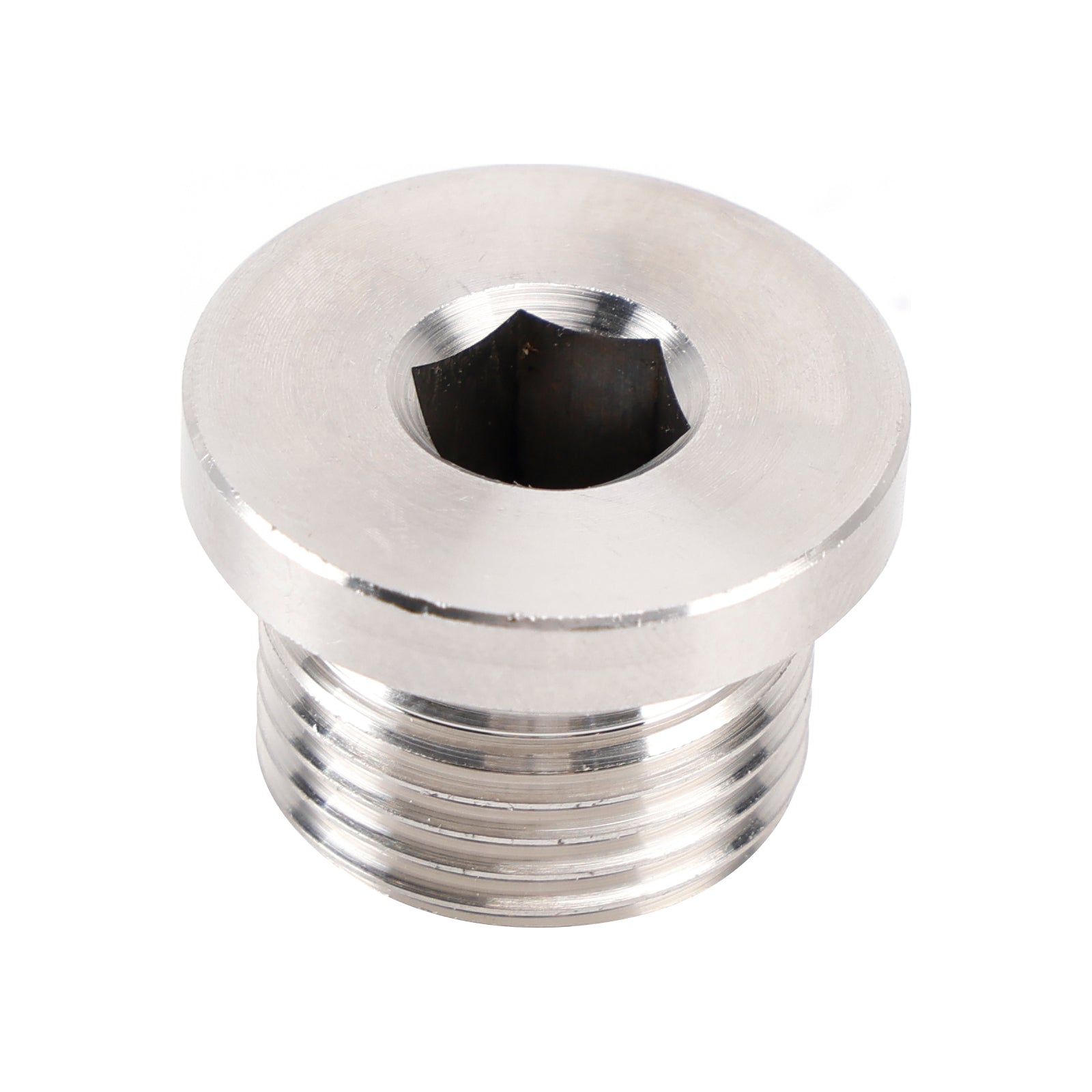 304 Stainless Steel O2 Sensor Plug Cap Inner Hex Head M18x1.5 w/ Copper Washer
