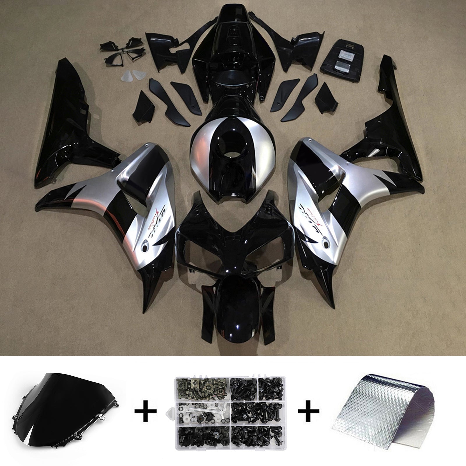 Amotopart 2006-2007 Honda CBR1000RR Black Fairing Kit
