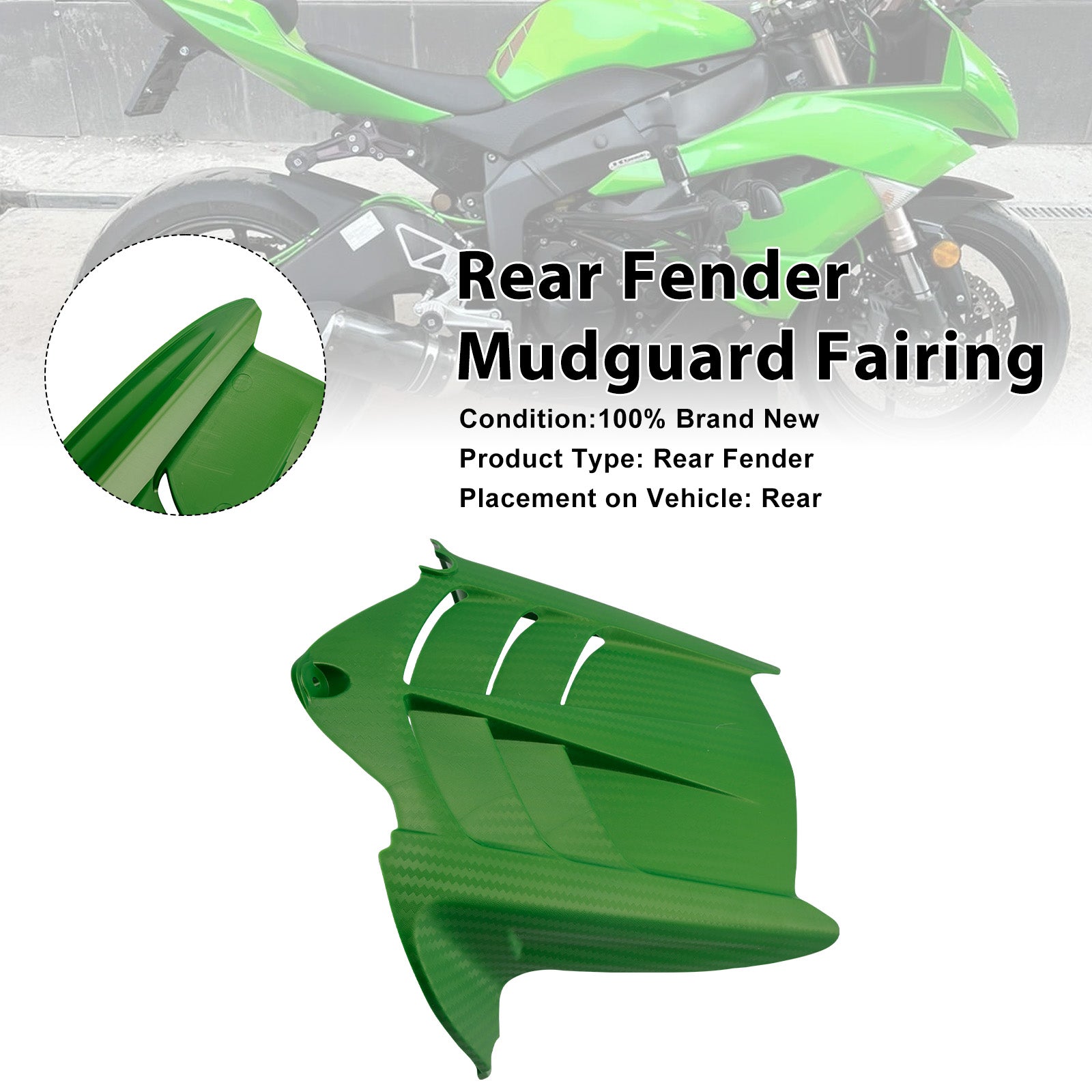 2009-2025 Kawasaki ZX-6R 636 Rear Fender Mudguard Fairing