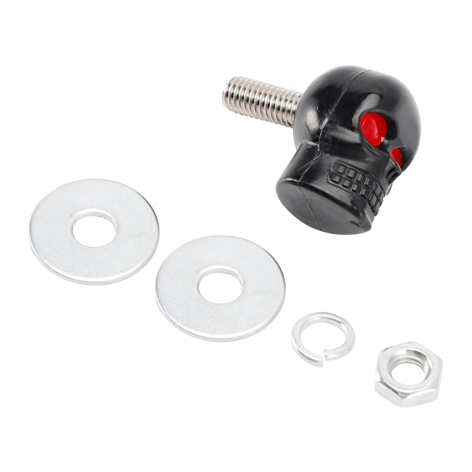 X2 M6 Plastic Custom Head Skull License Plate Frame Screws Bolts Hardware Black