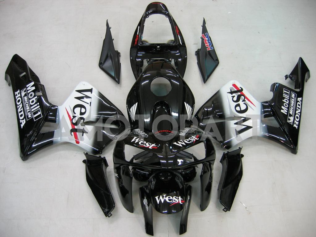 Amotopart 2005-2006 Honda CBR600RR Black & White Style 1 Fairing Kit