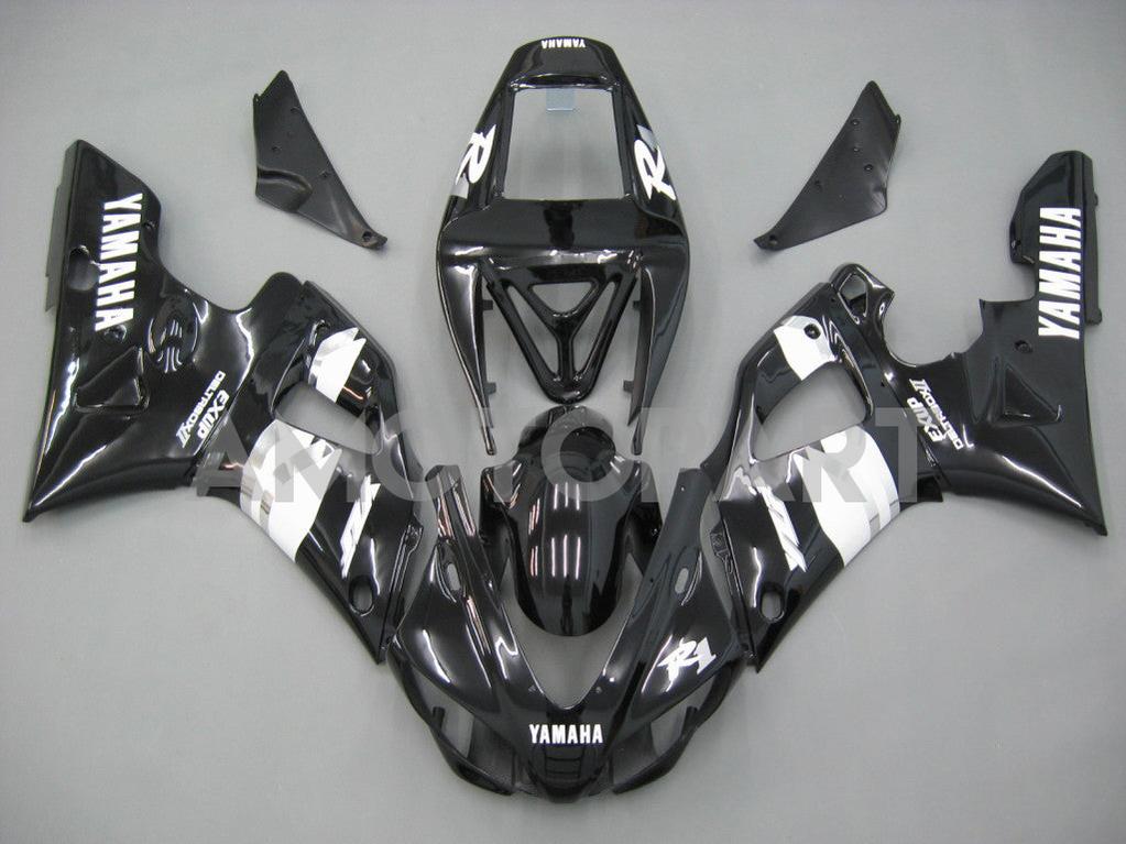 Amotopart 1998-1999 Yamaha YZF 1000 R1 Black&White Fairing Kit