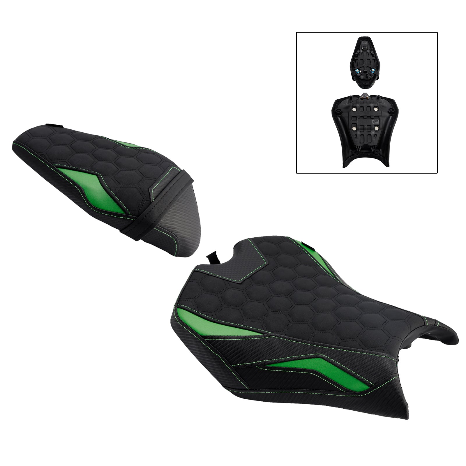 2025 Kawasaki Z900 Zr900-F Front&Rear Raider Passenger Cushion Kit Green2